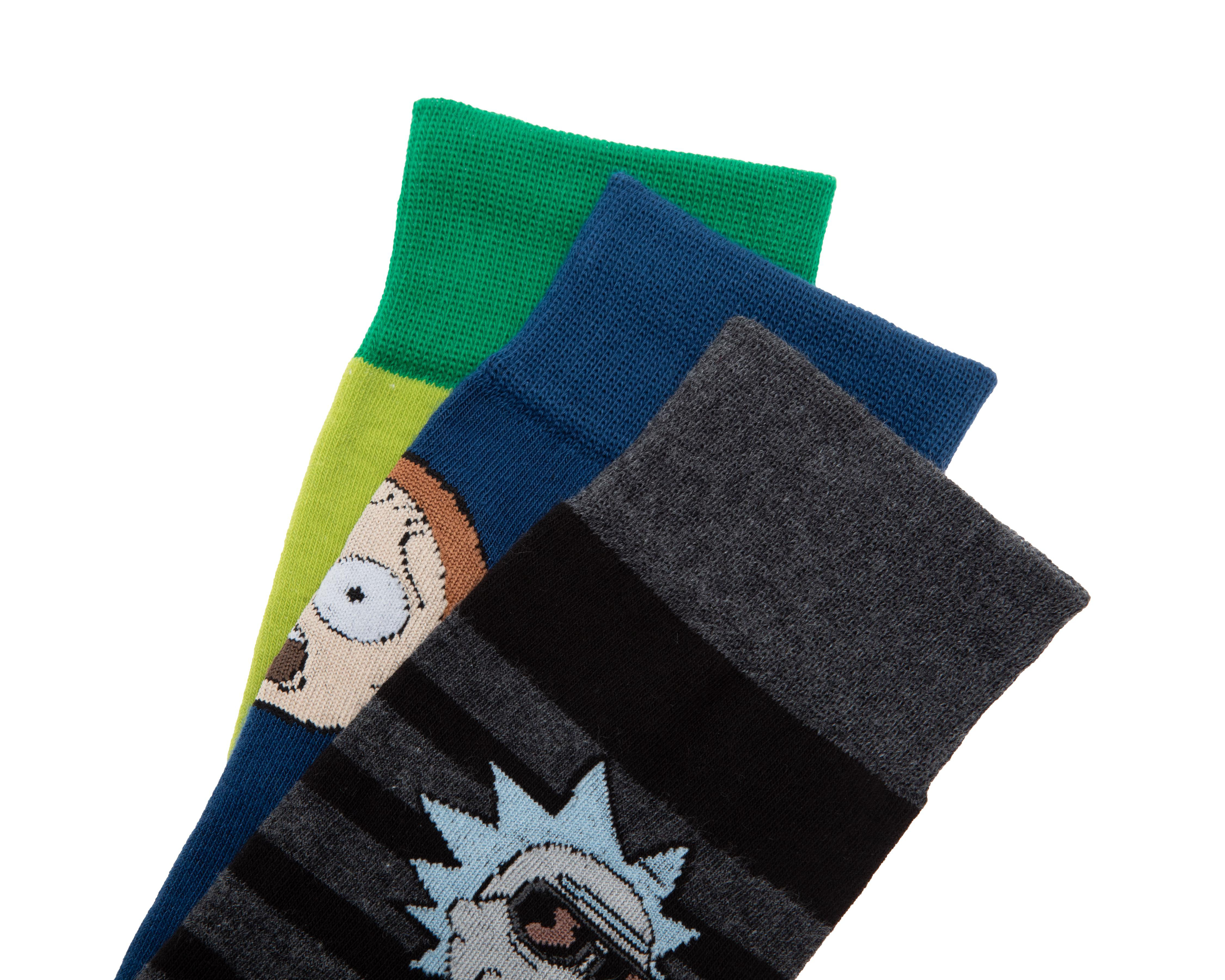 Foto 3 pulgar | Calcetas Largas Rick & Morty para Hombre 3 Pares