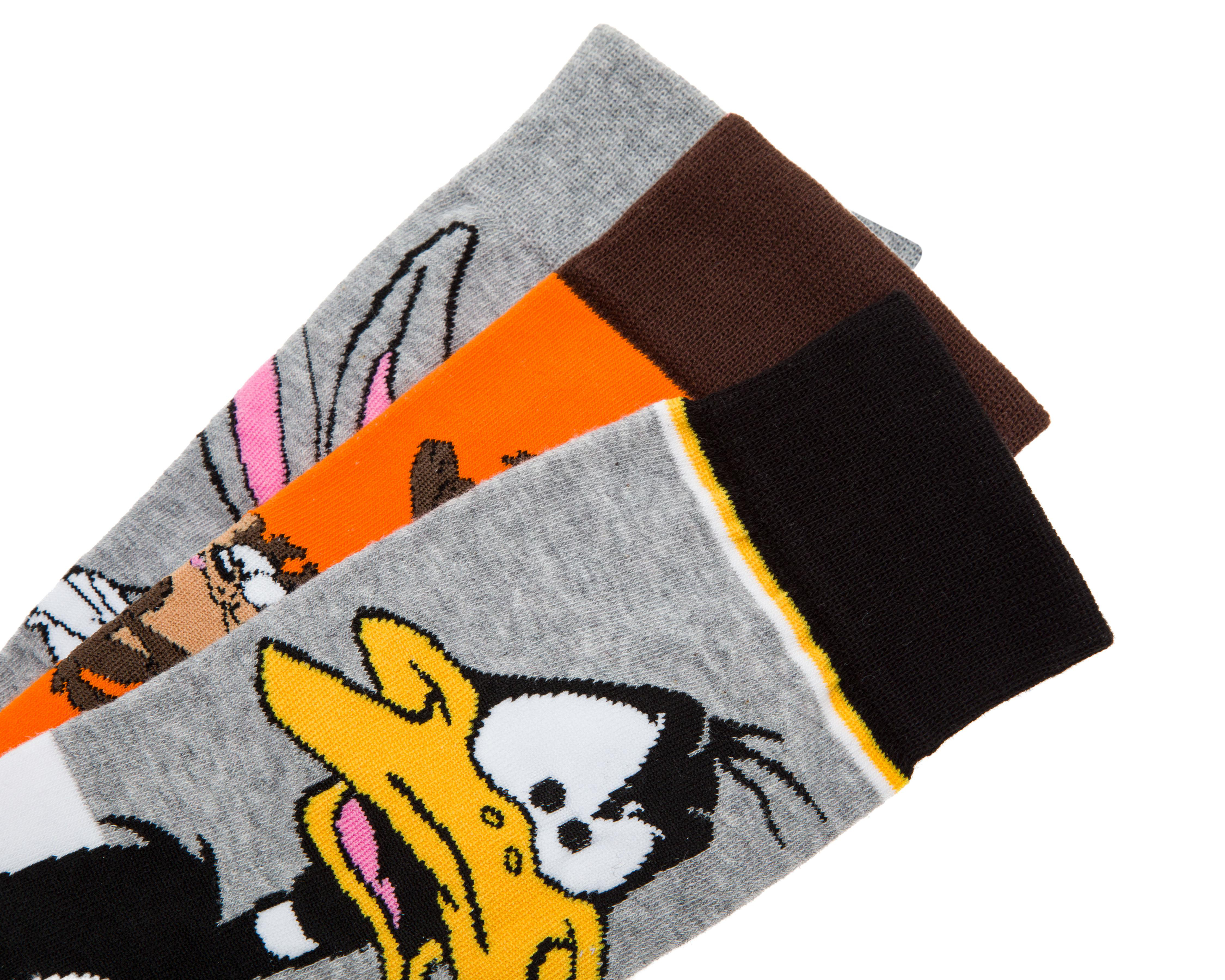 Foto 3 pulgar | Calcetas Largas Looney Tunes para Hombre 3 Pares