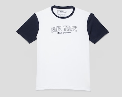 Foto 1 | Playera de Cuello Redondo Blanco y Azul Refill para Hombre