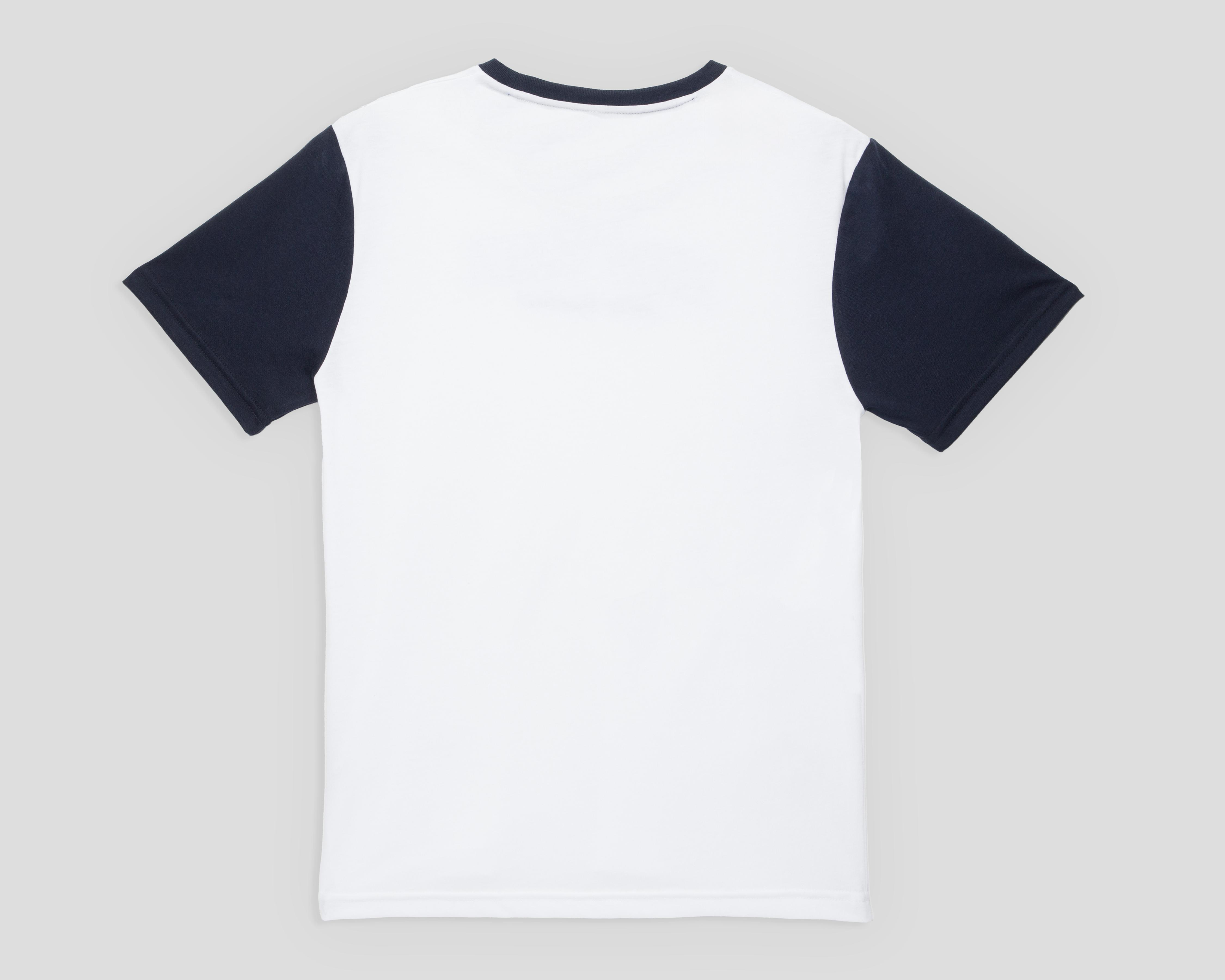 Foto 3 pulgar | Playera de Cuello Redondo Blanco y Azul Refill para Hombre