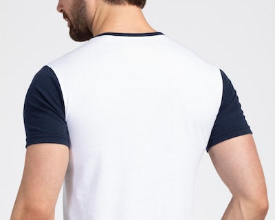 Foto 5 | Playera de Cuello Redondo Blanco y Azul Refill para Hombre