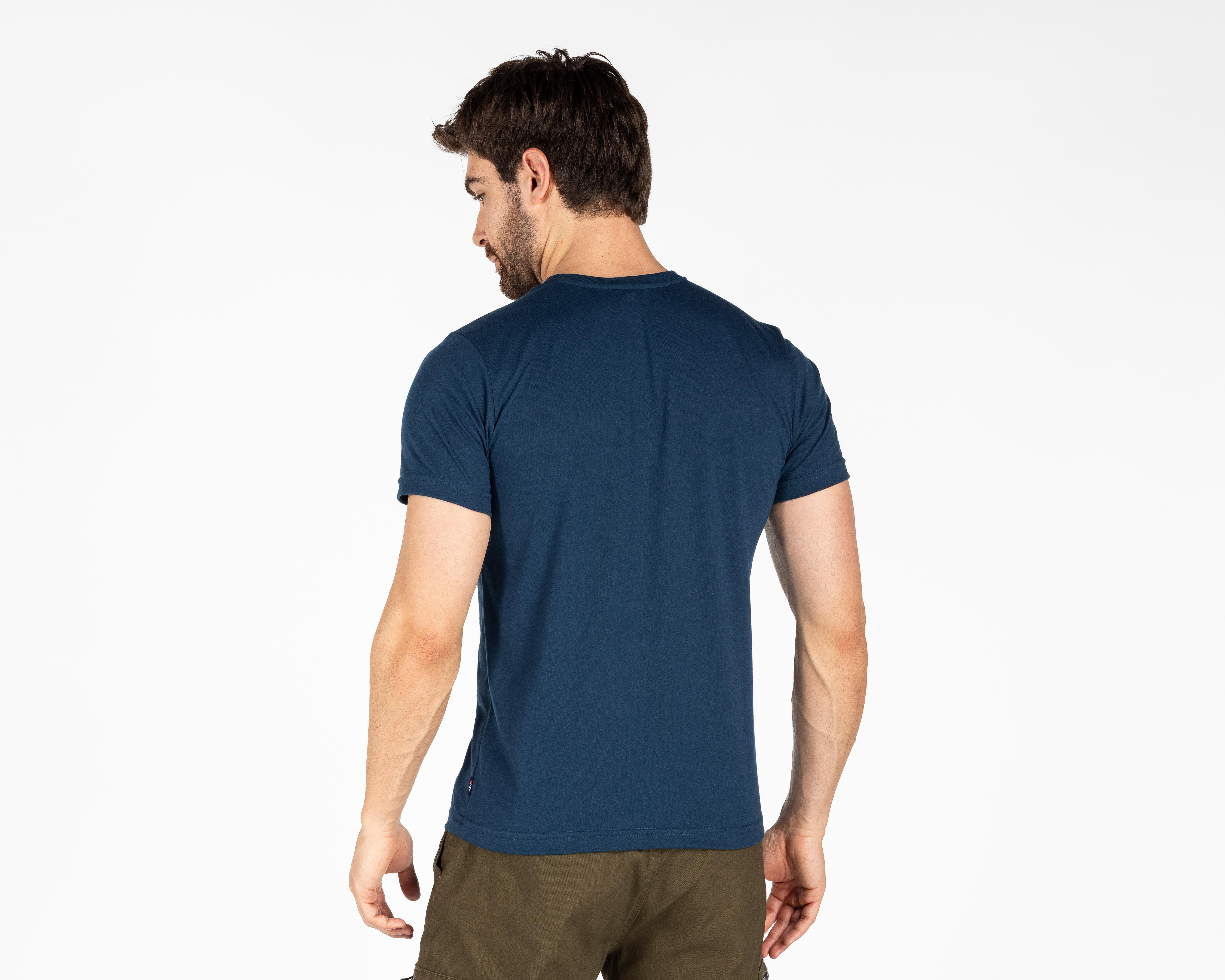 Foto 3 pulgar | Playera de Cuello Redondo Azul Oggi para Hombre
