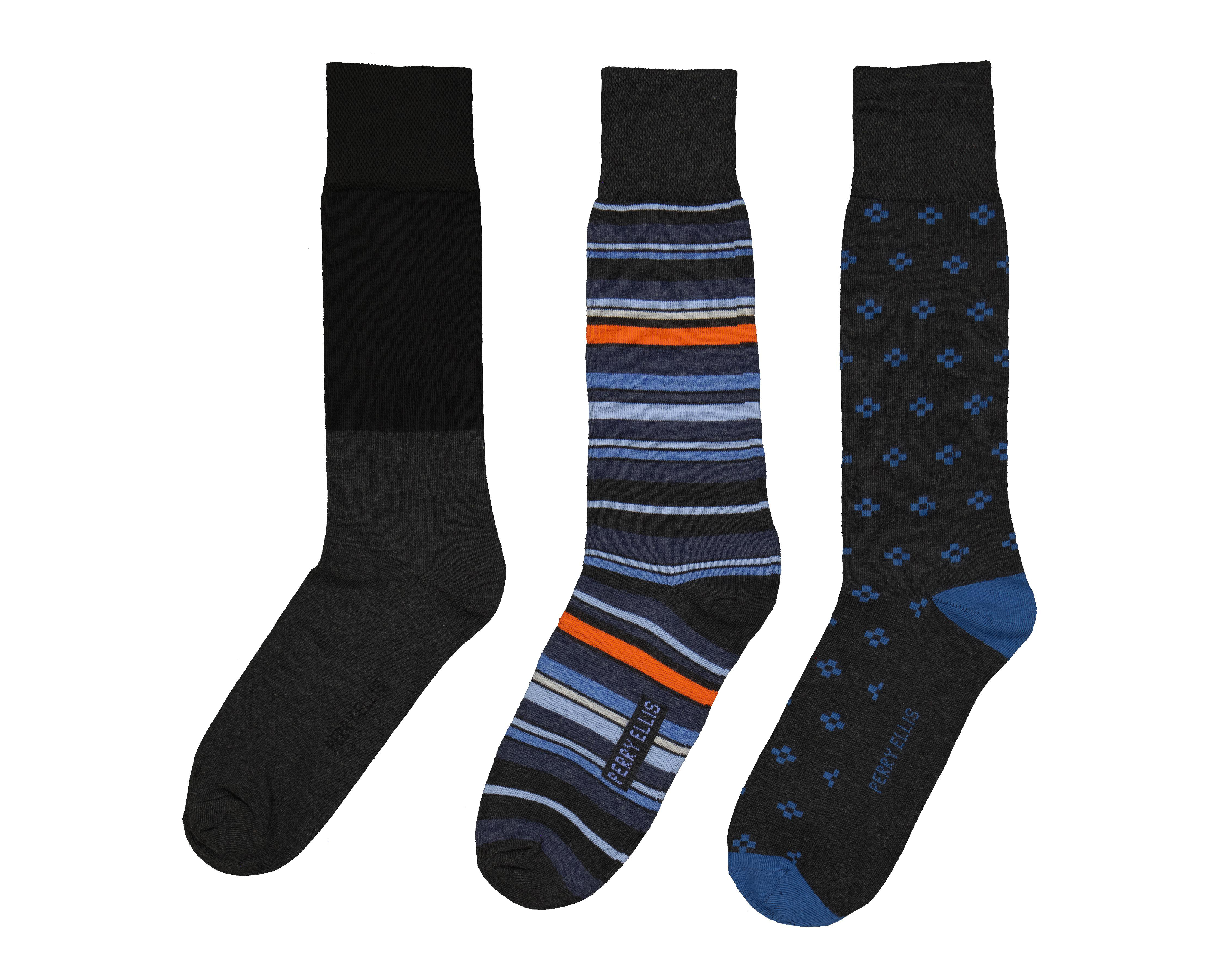 Foto 2 pulgar | Calcetas Largas Perry Ellis para Hombre 3 Pares