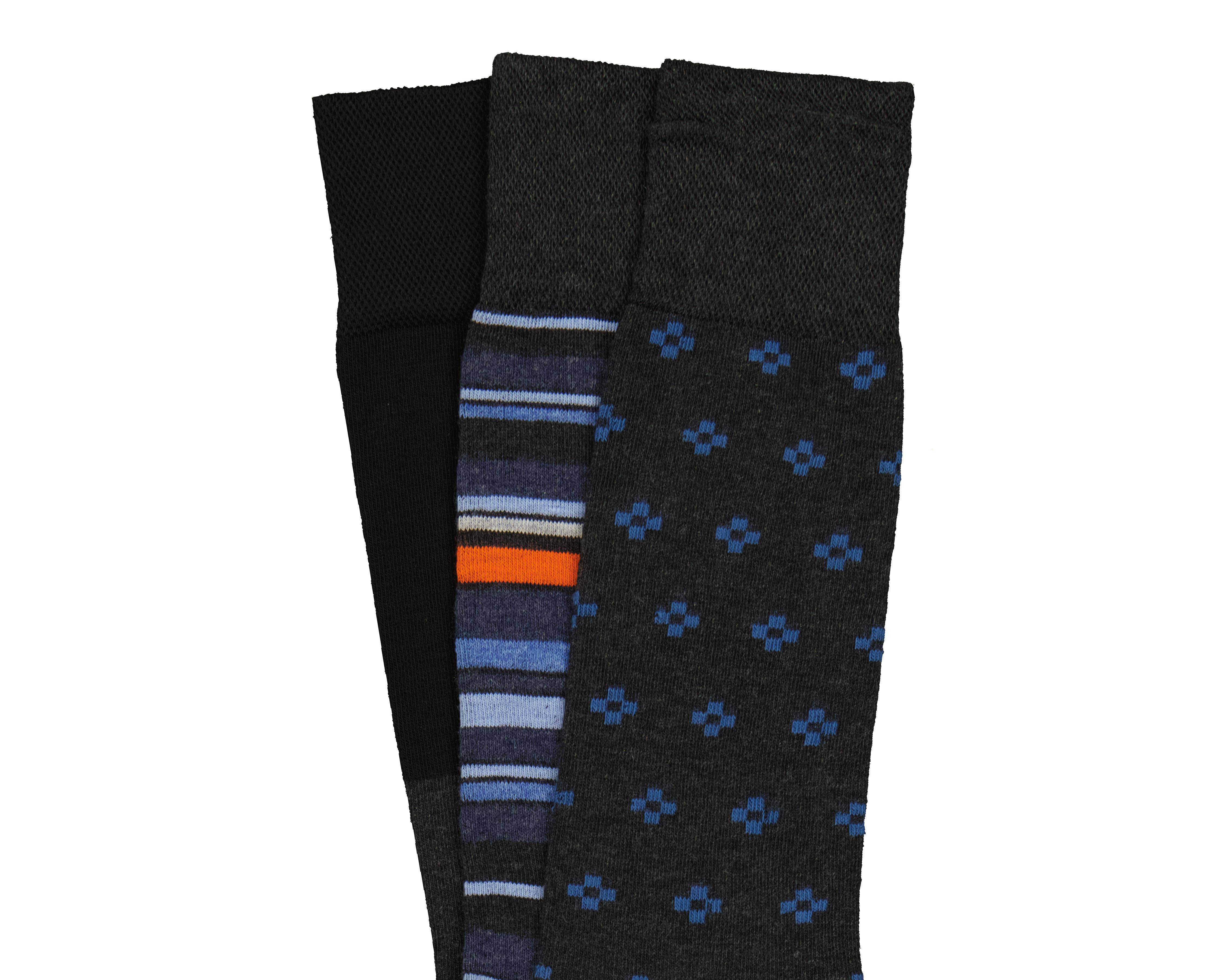 Foto 3 pulgar | Calcetas Largas Perry Ellis para Hombre 3 Pares
