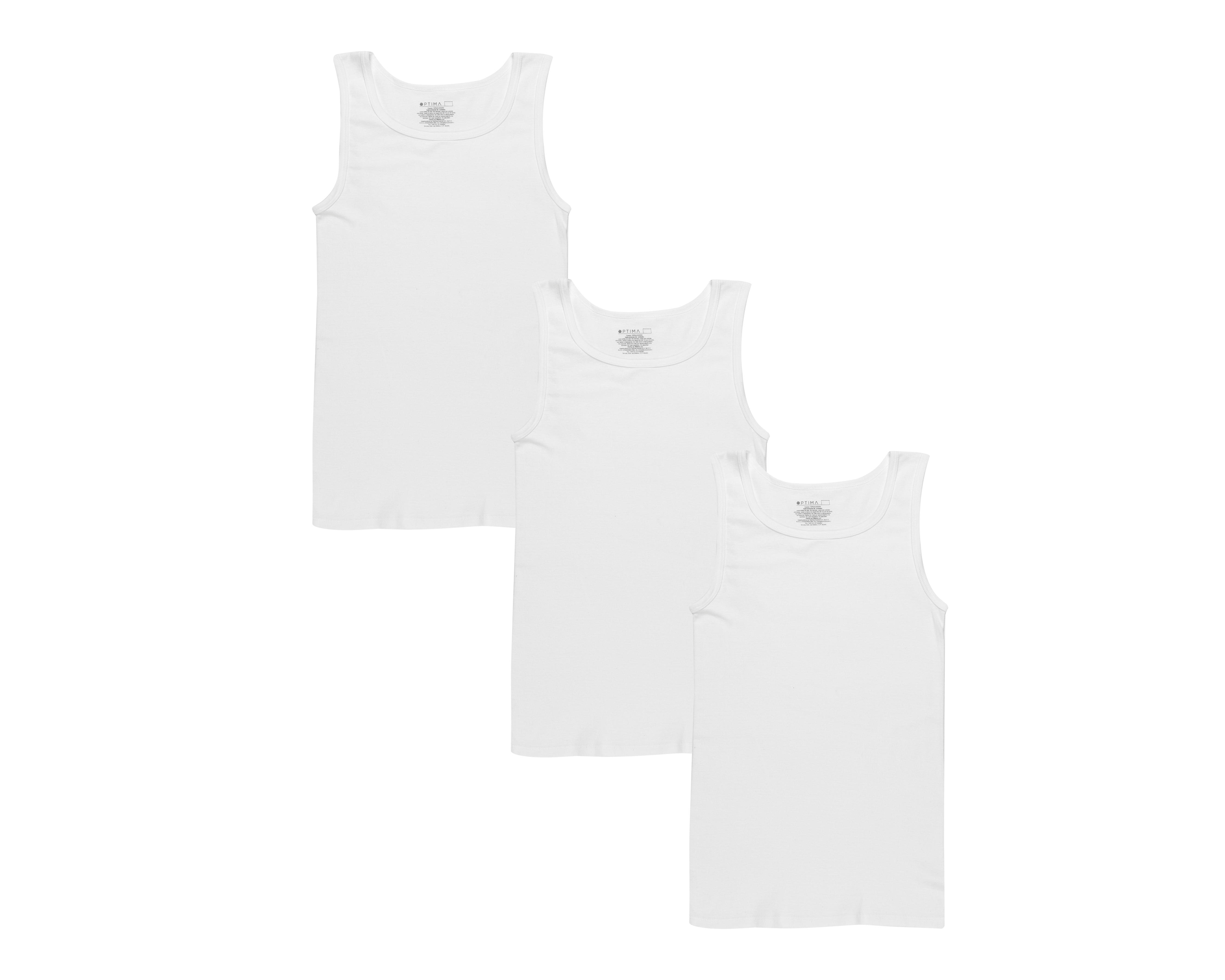 Foto 1 | Camiseta Interior Cuello Redondo Optima para Hombre 3 Piezas