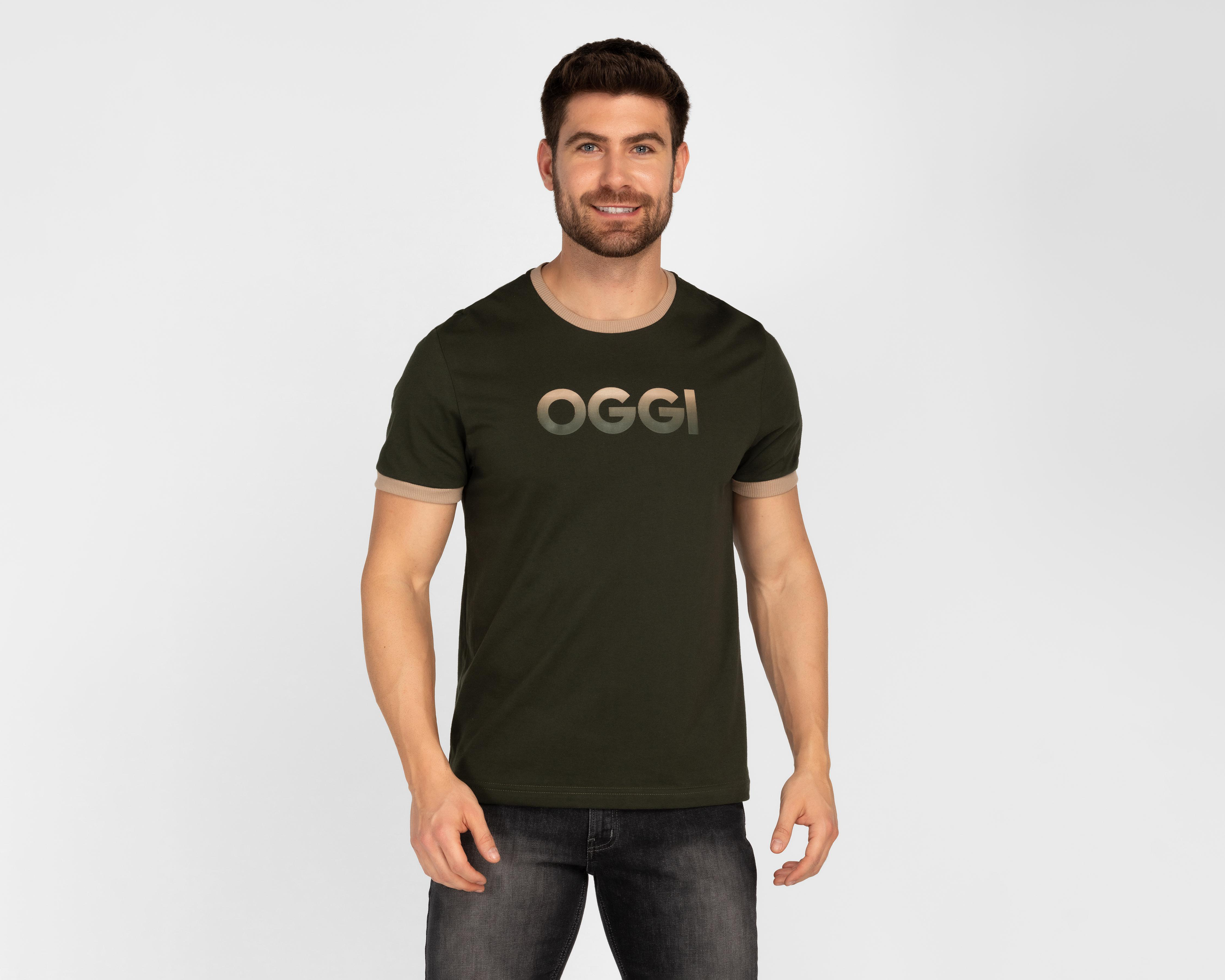 Playera Oggi Negra Cuello Redondo para Hombre