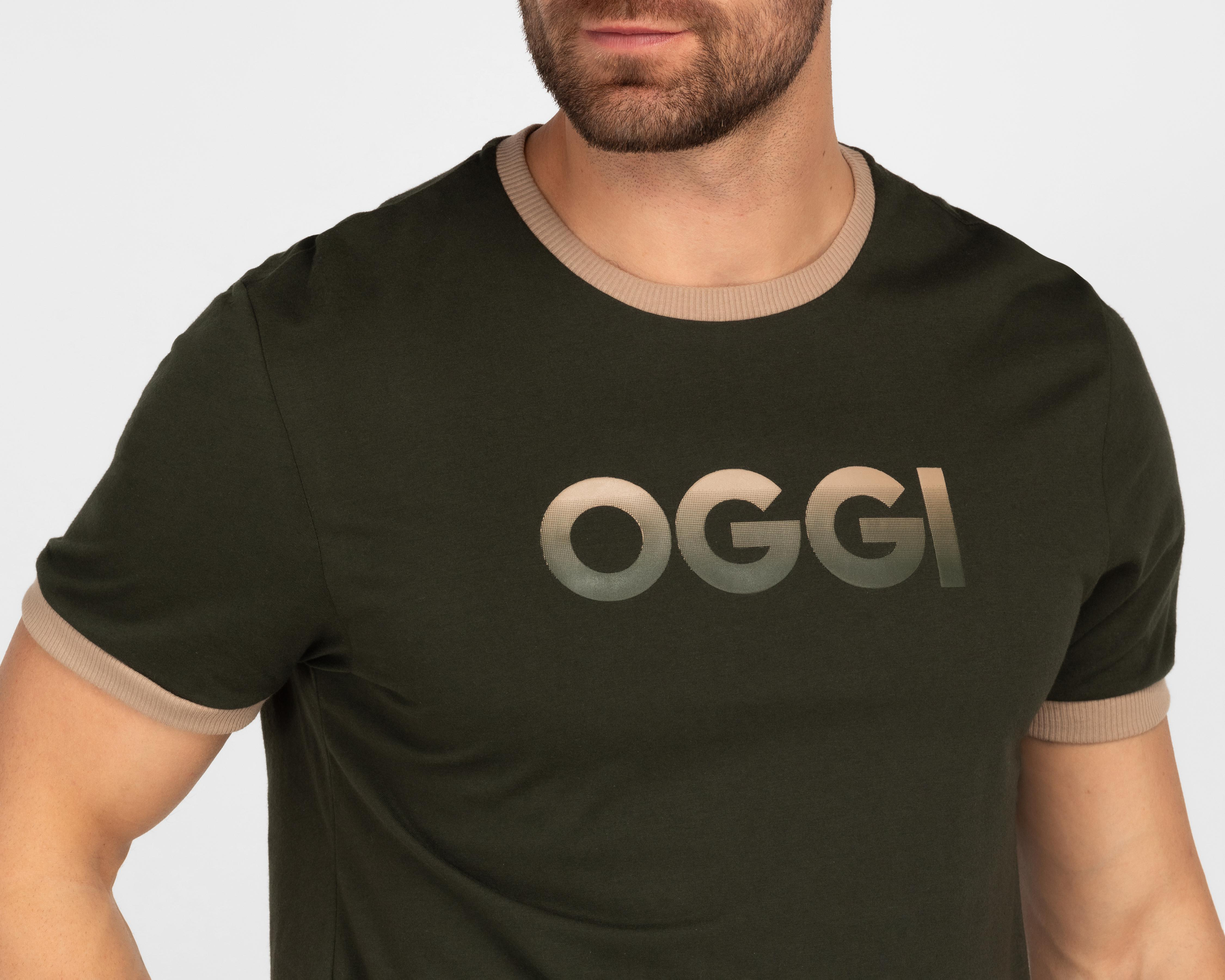 Foto 4 pulgar | Playera Oggi Negra Cuello Redondo para Hombre