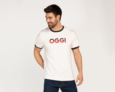 Foto 1 | Playera Oggi Beige Cuello Redondo para Hombre