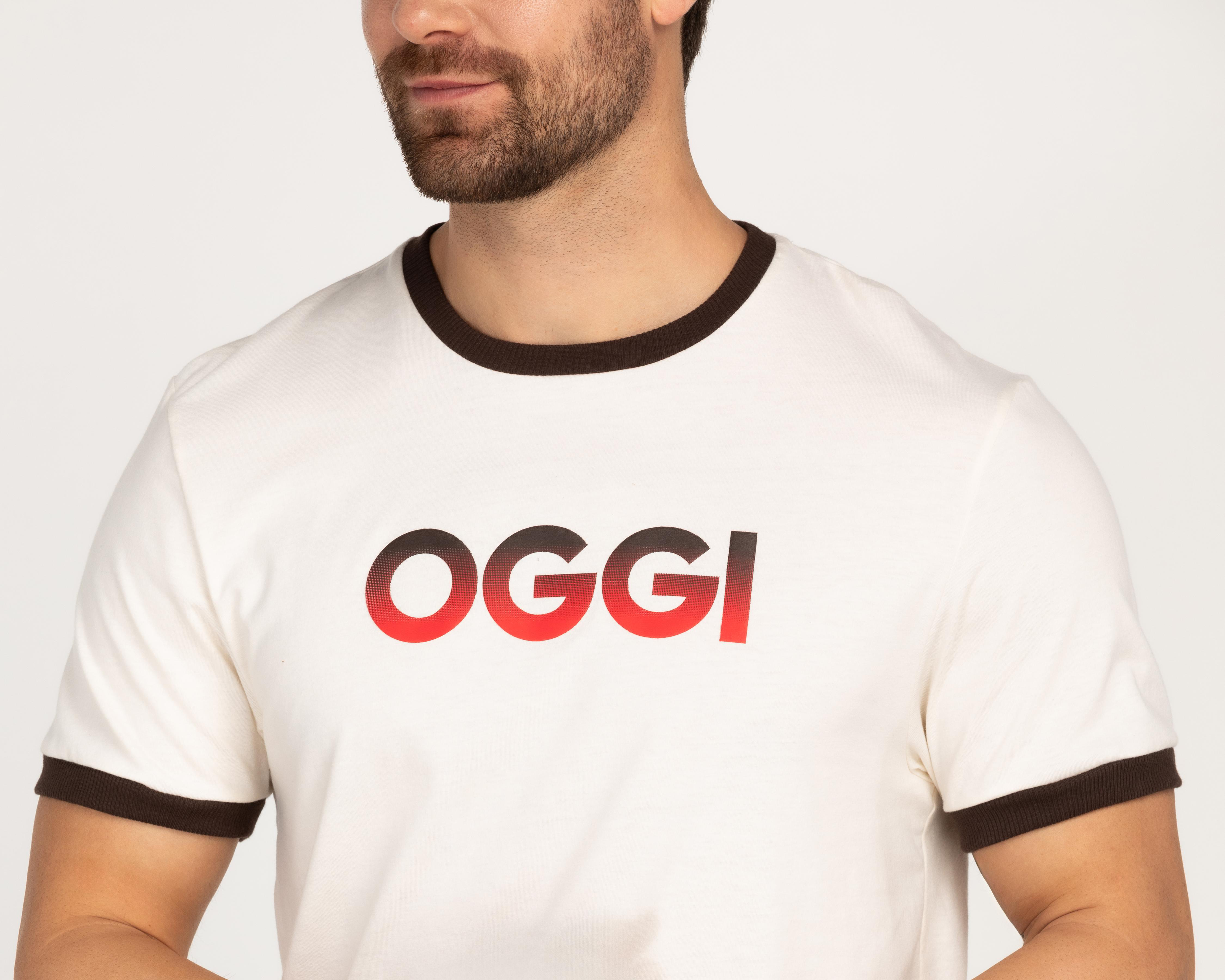 Foto 4 pulgar | Playera Oggi Beige Cuello Redondo para Hombre