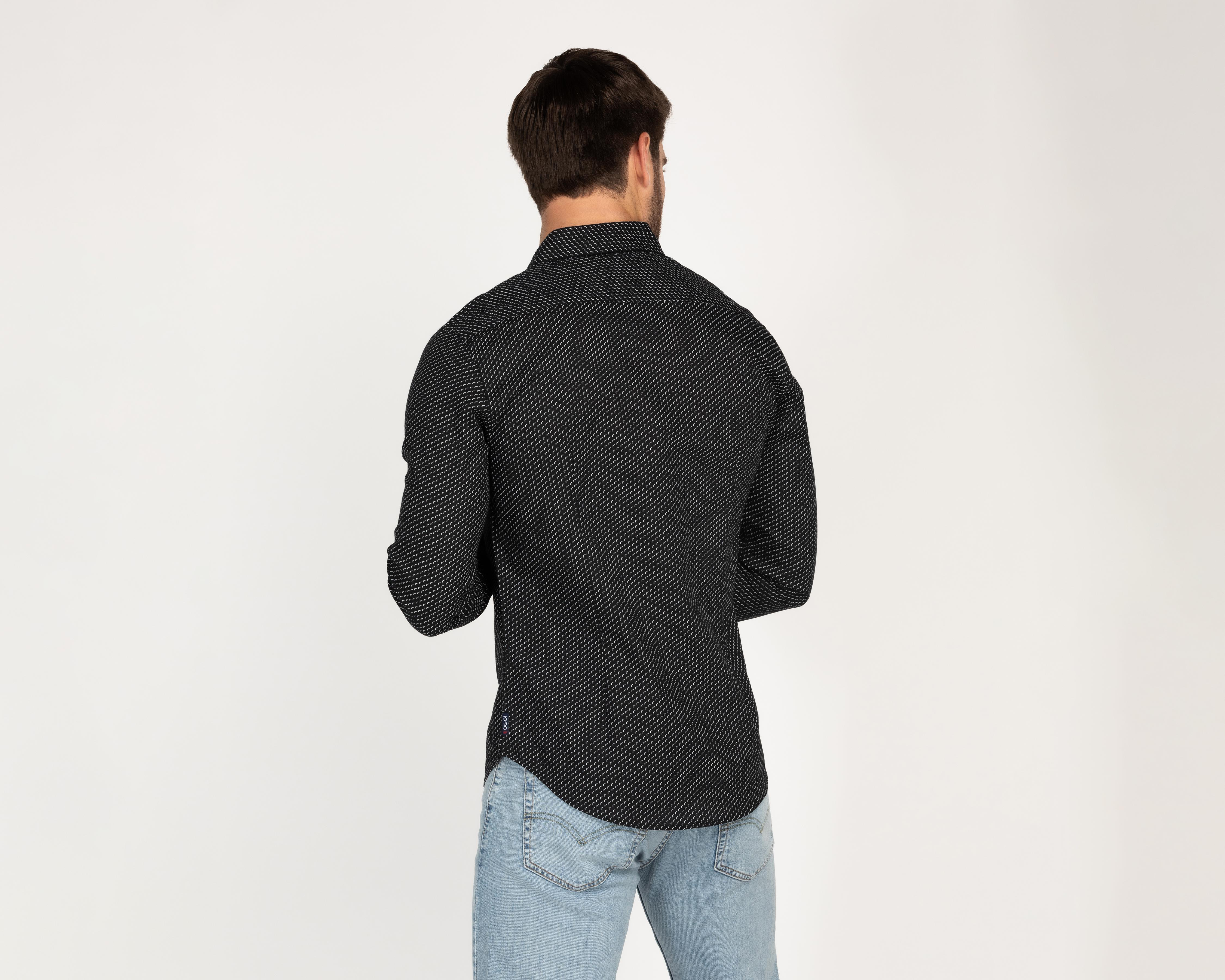 Foto 3 pulgar | Camisa Casual Oggi Slim Fit Estampada para Hombre