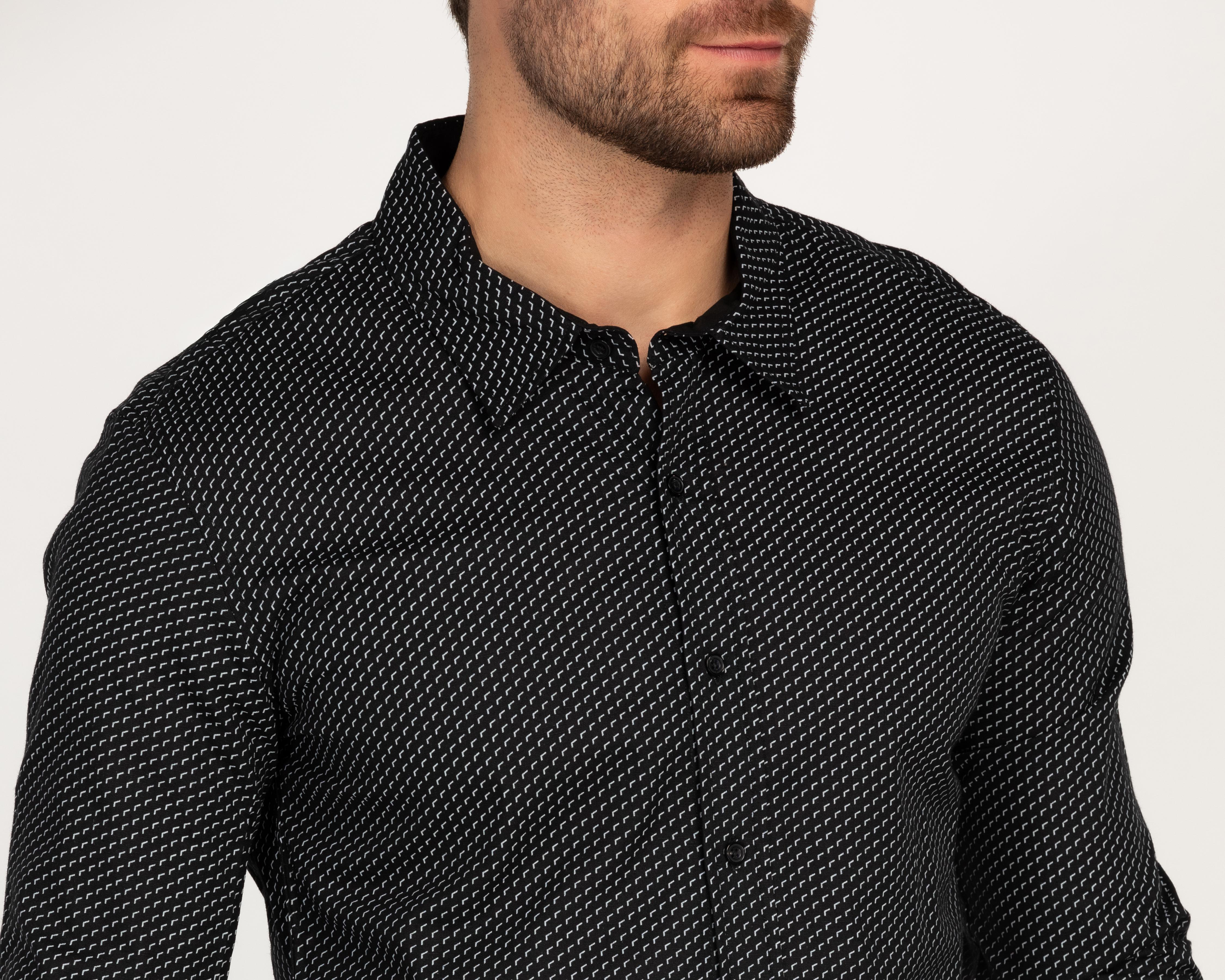 Foto 4 pulgar | Camisa Casual Oggi Slim Fit Estampada para Hombre