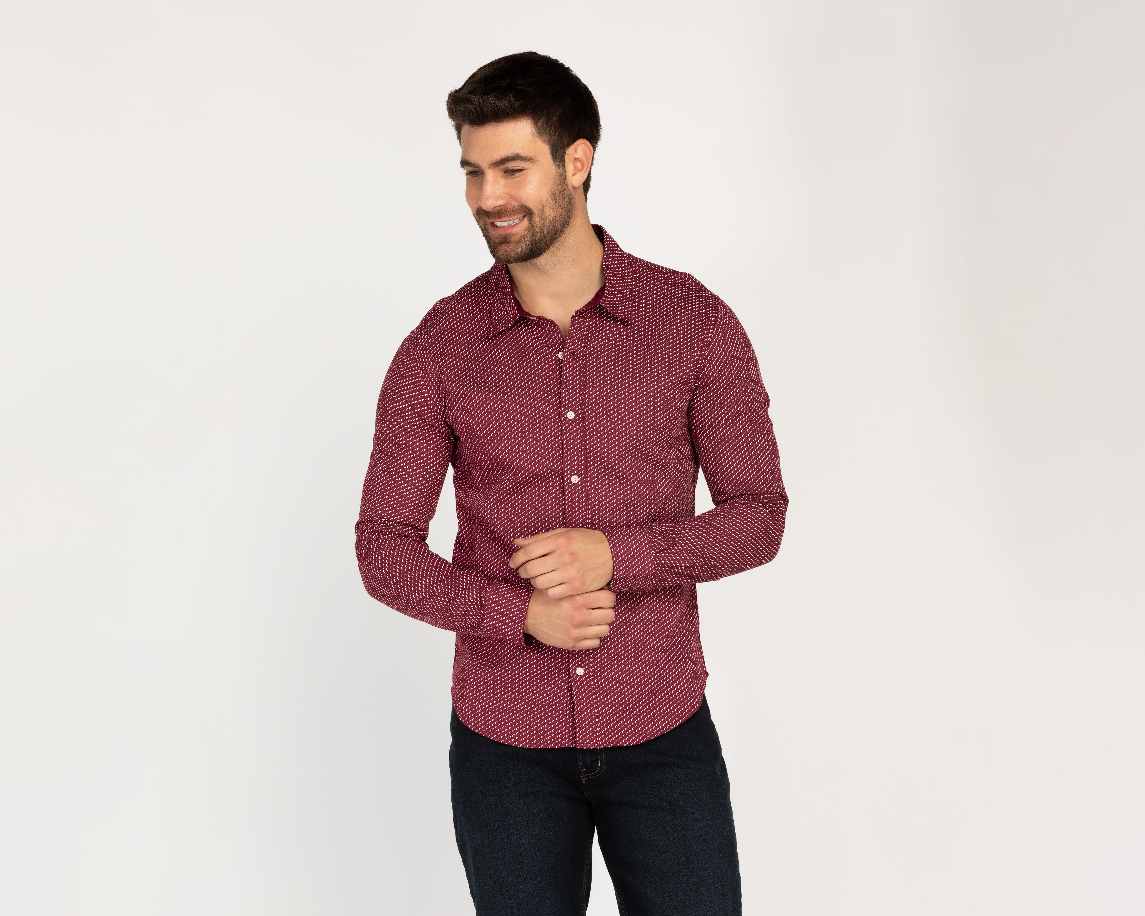 Foto 2 pulgar | Camisa Casual Oggi Slim Fit Estampada para Hombre