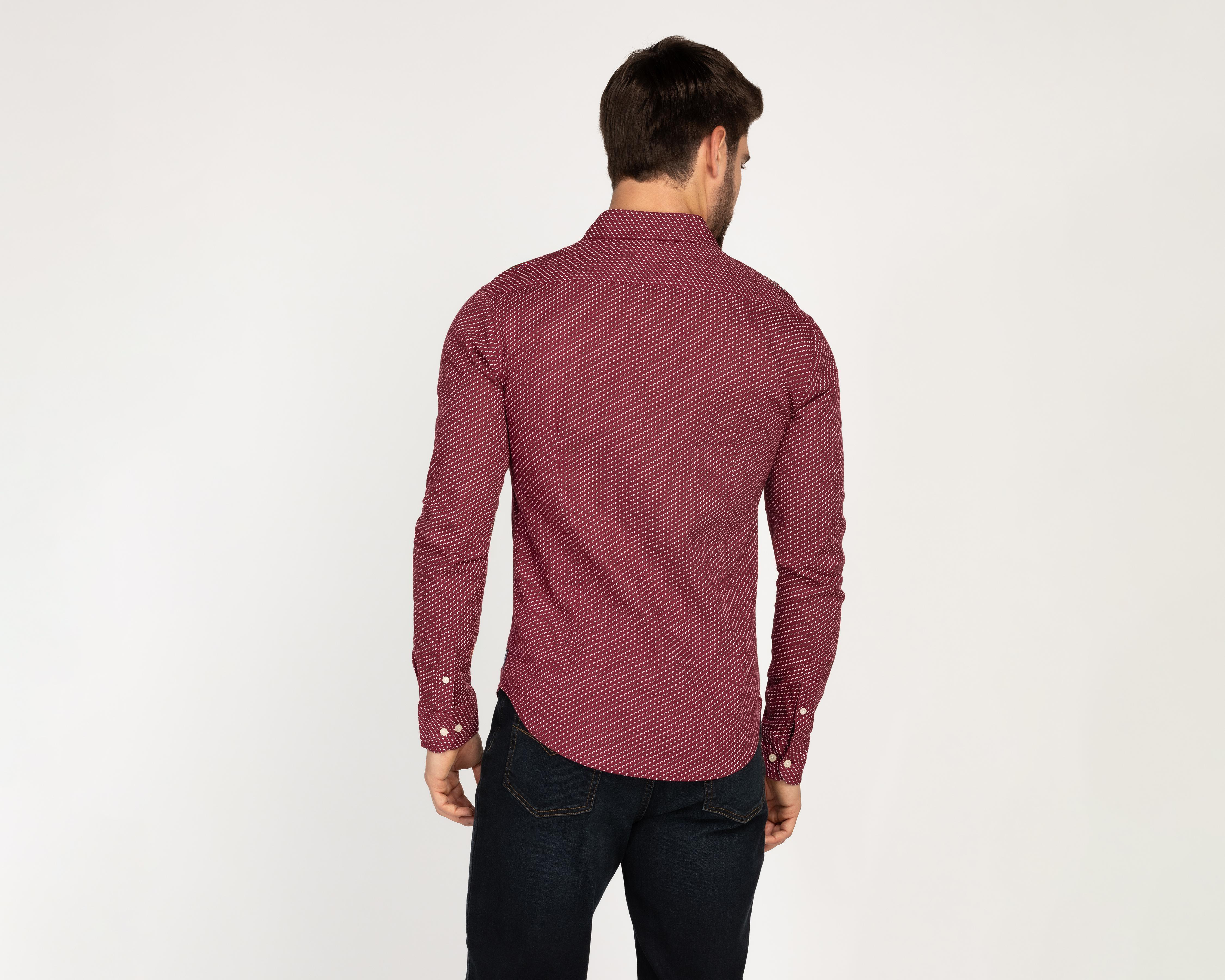 Foto 3 pulgar | Camisa Casual Oggi Slim Fit Estampada para Hombre