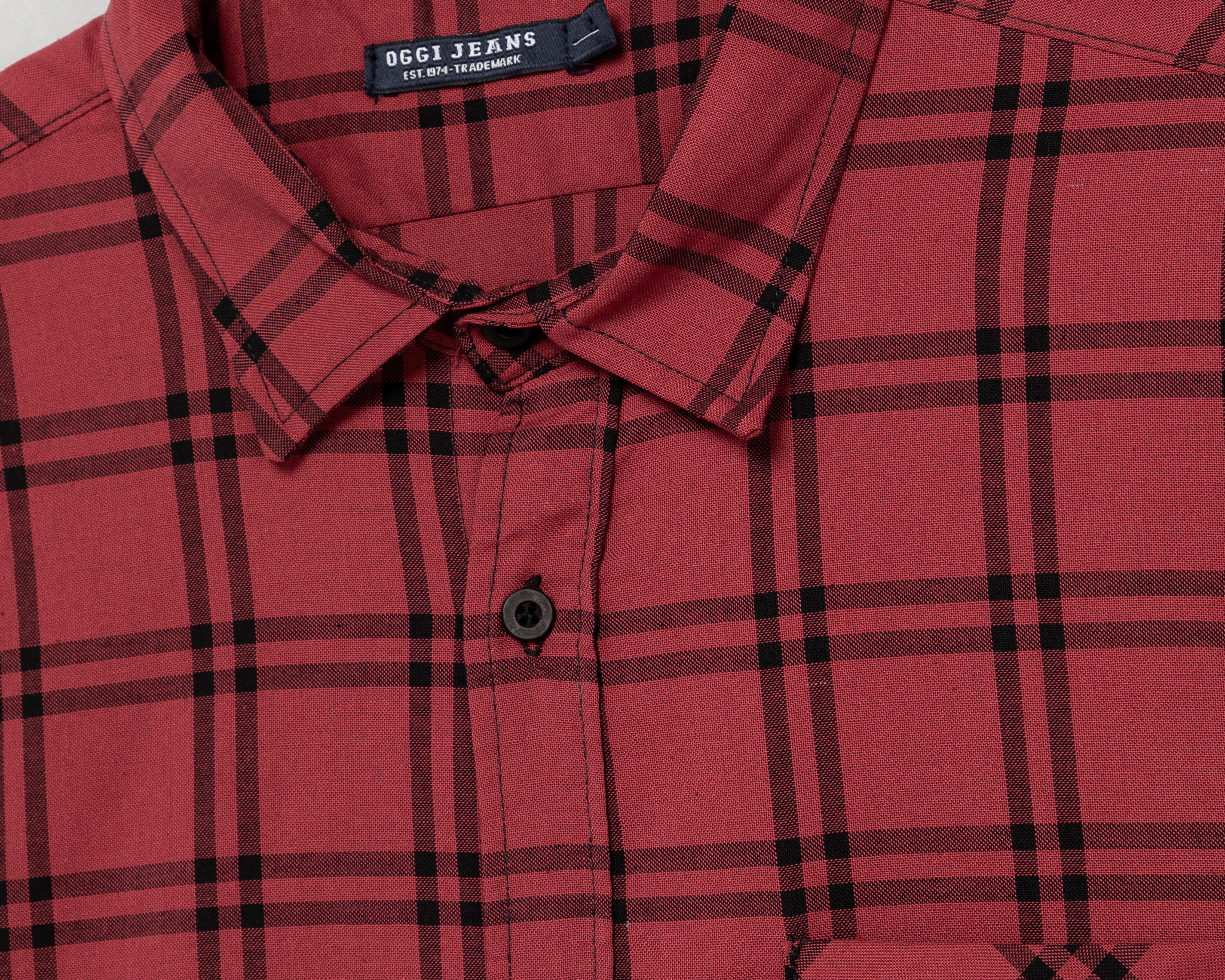 Foto 5 pulgar | Camisa Casual Oggi Slim Fit a Cuadros para Hombre