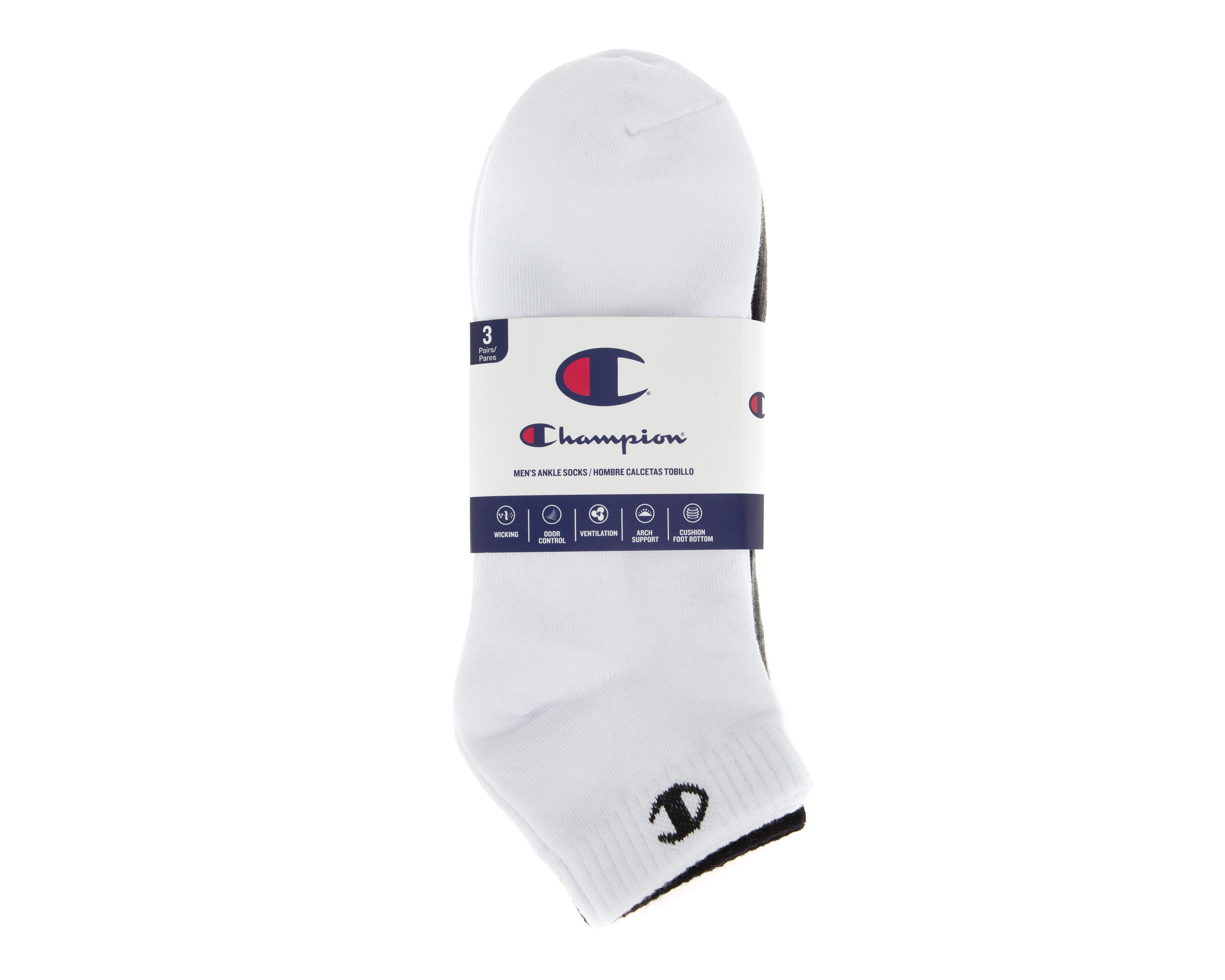 Foto 3 | Calcetines Deportivos Champion para Hombre 3 Pares