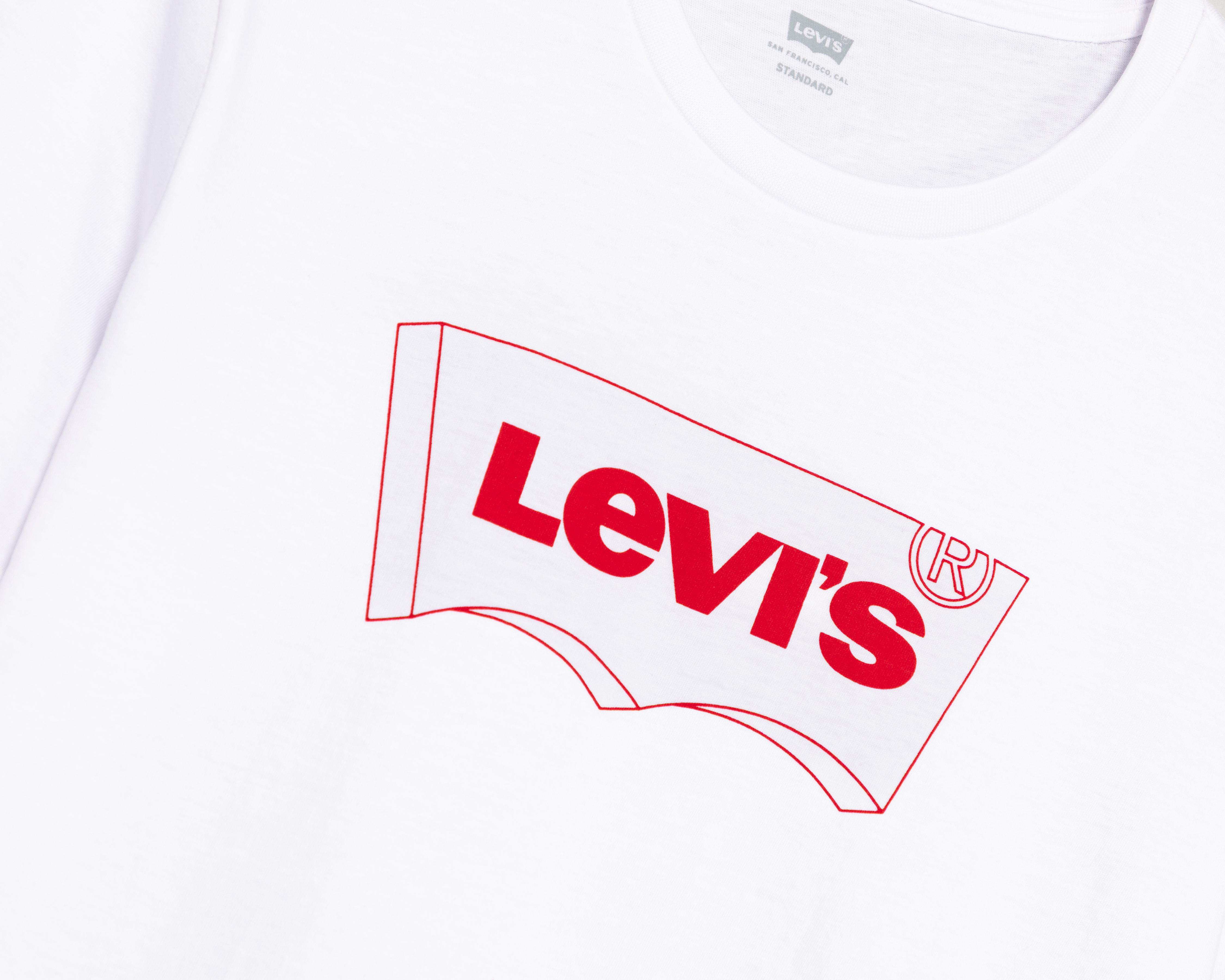 Foto 4 pulgar | Playera Cuello Redondo Blanca Levi's para Hombre