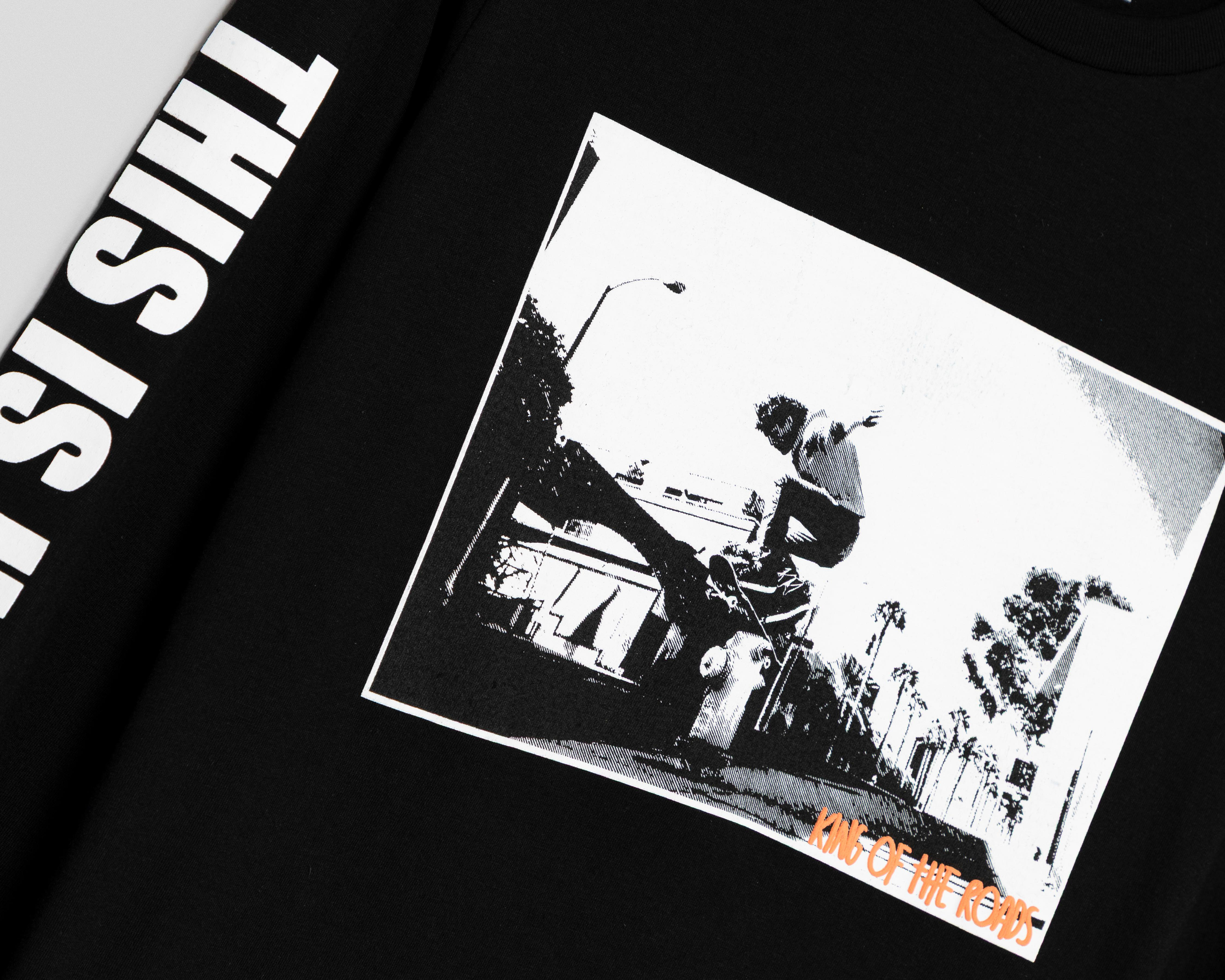 Foto 4 pulgar | Playera de Cuello Redondo Negra Neo*City para Hombre