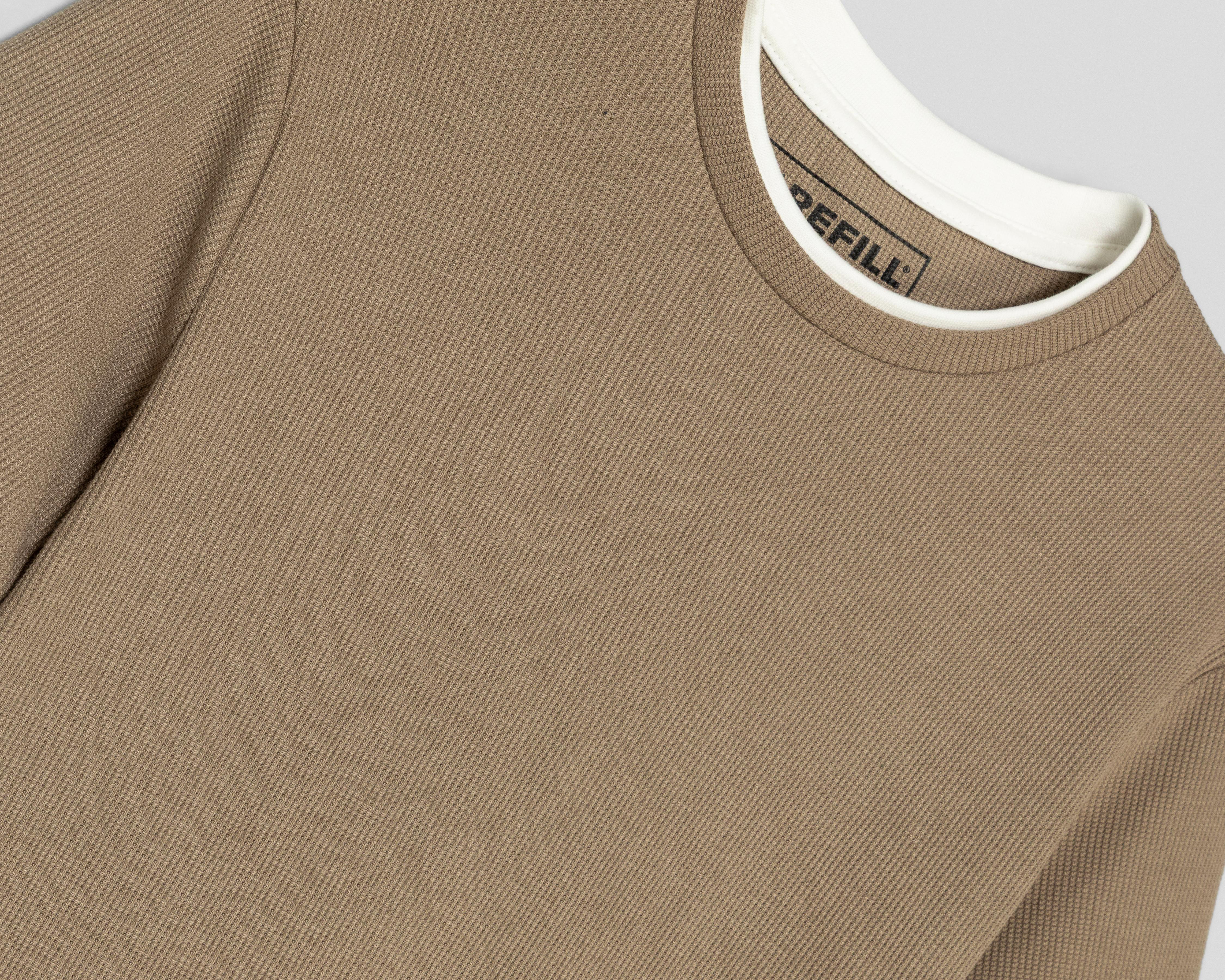 Foto 4 pulgar | Playera de Cuello Redondo Café Refill para Hombre