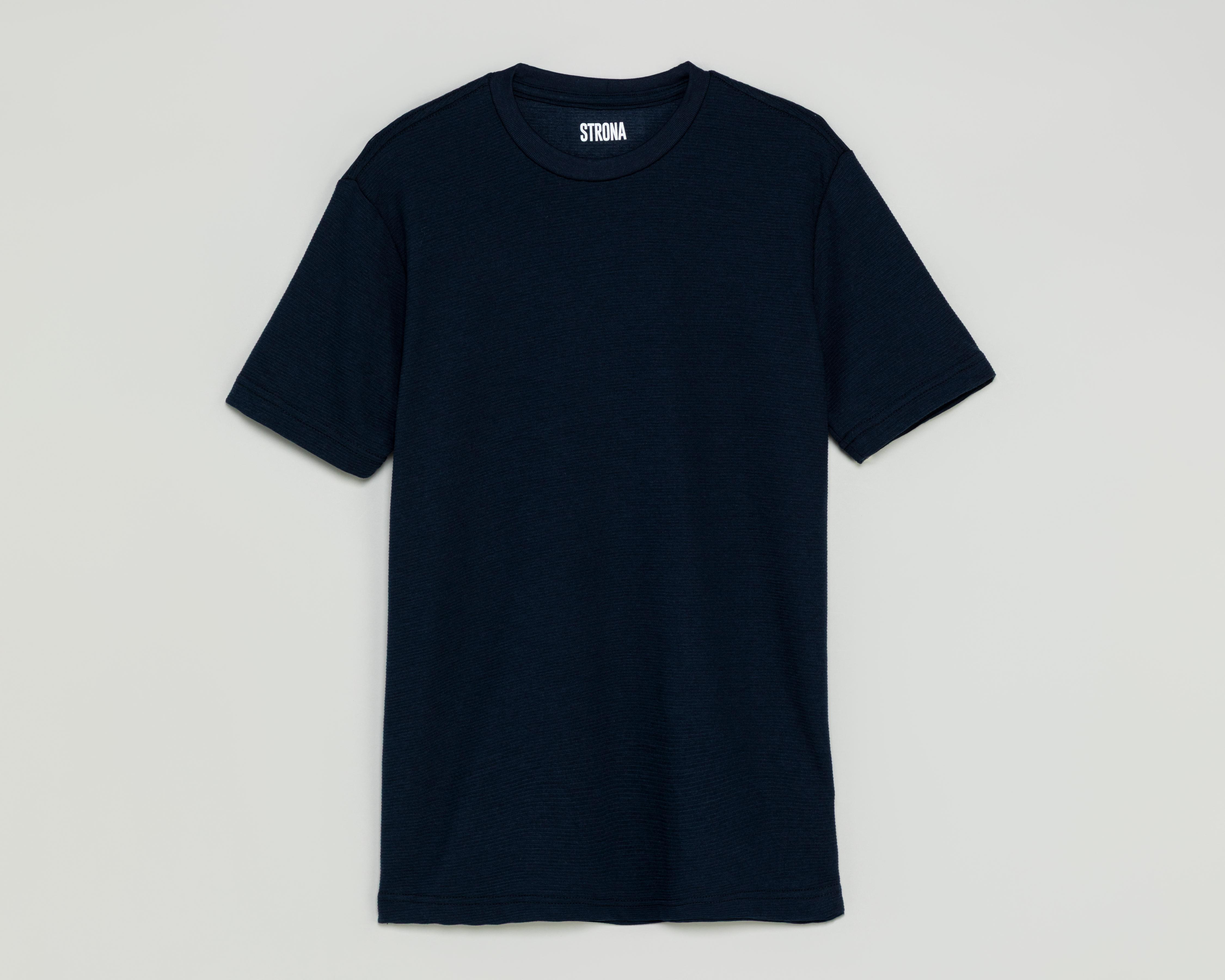 Playera de Cuello Redondo Azul Strona para Hombre