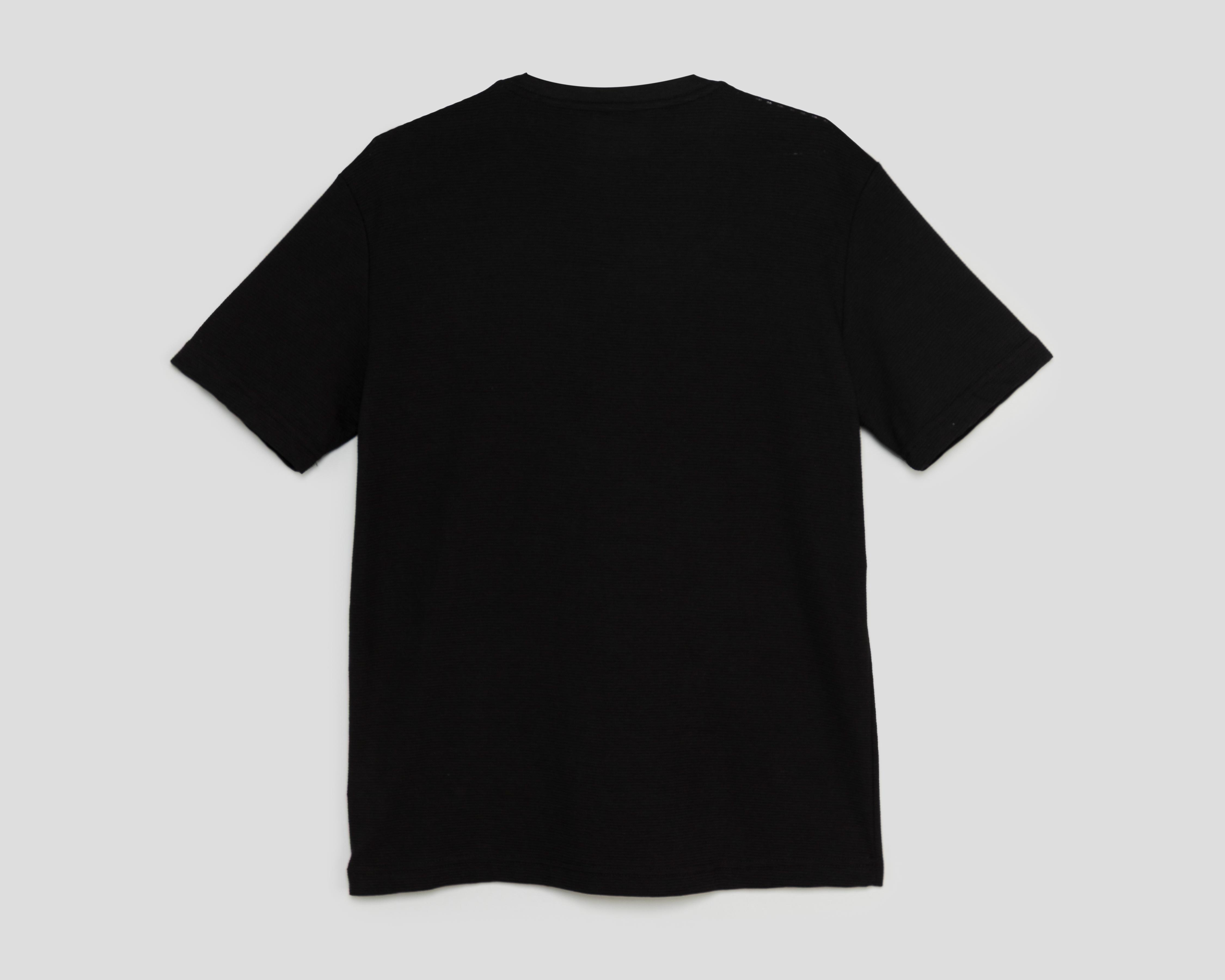 Foto 3 pulgar | Playera de Cuello Redondo Negra Strona para Hombre