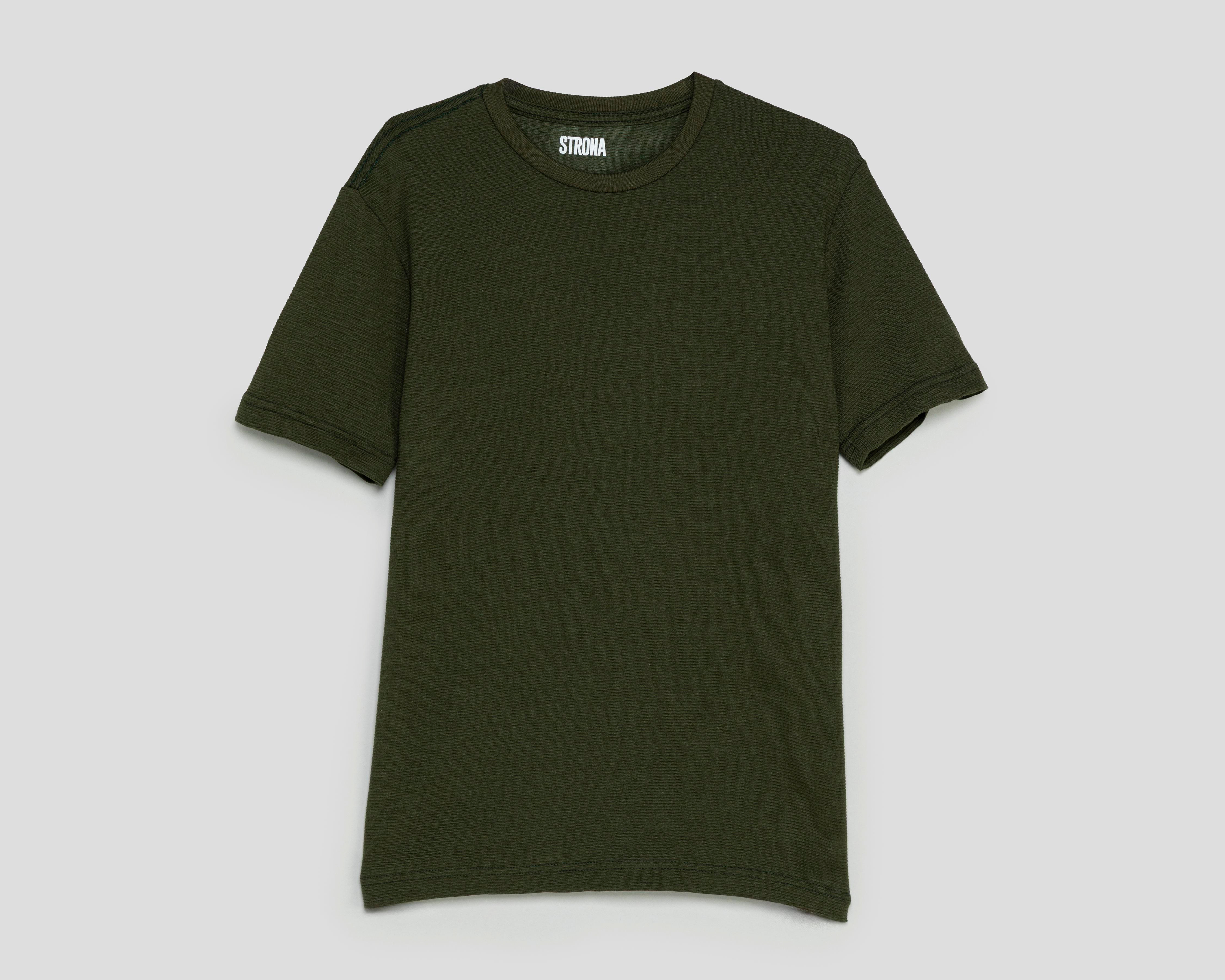 Playera de Cuello Redondo Verde Strona para Hombre
