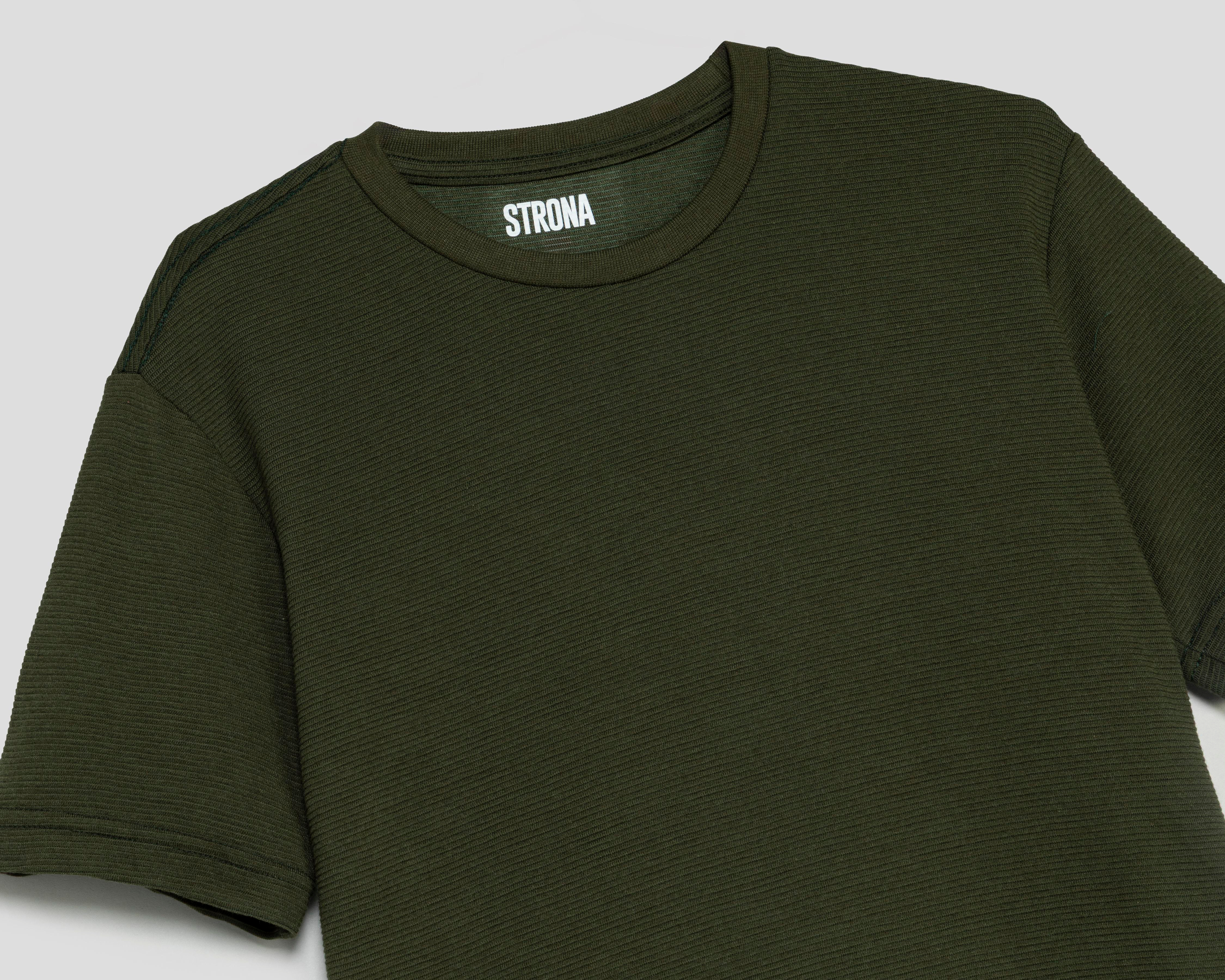 Foto 4 pulgar | Playera de Cuello Redondo Verde Strona para Hombre