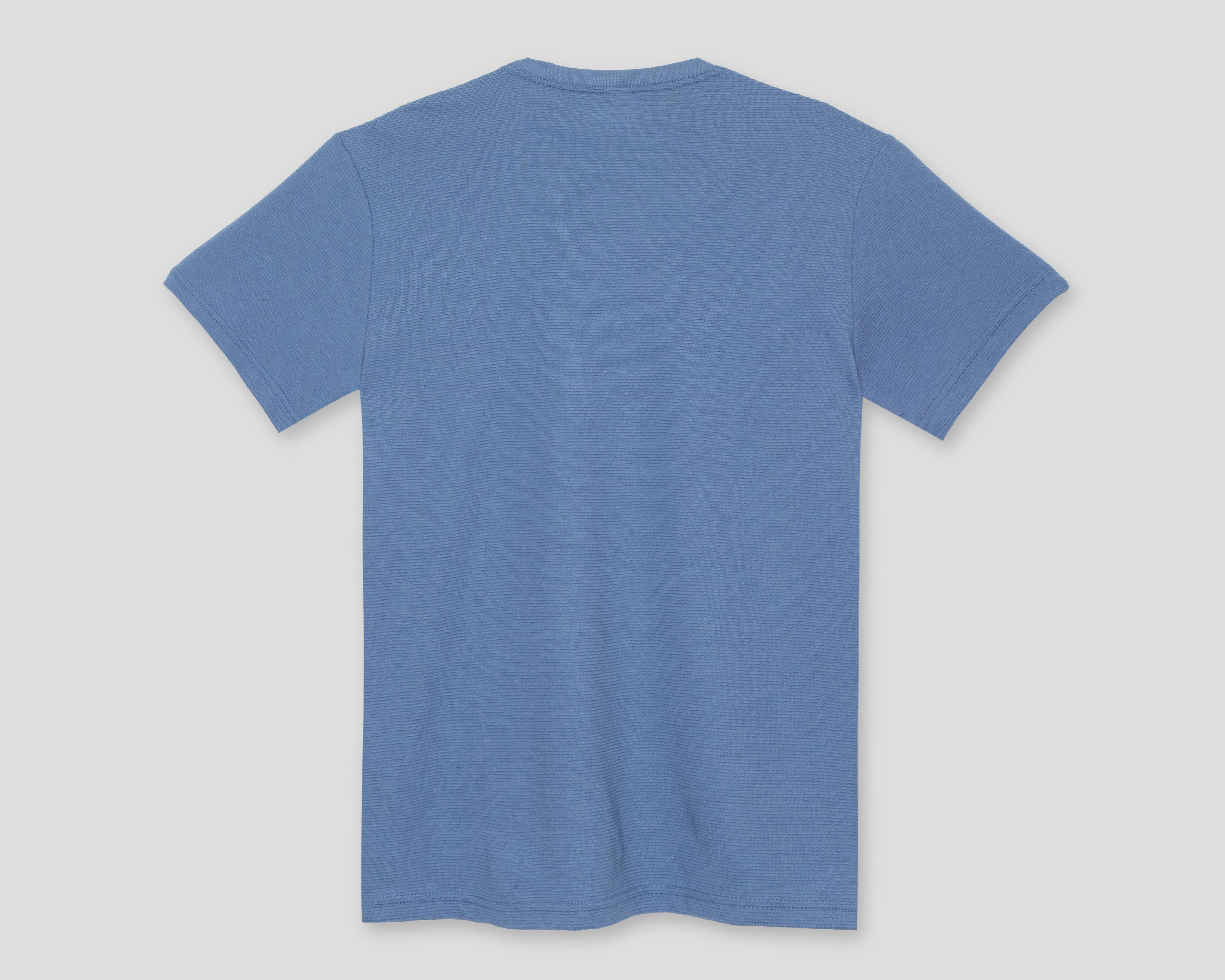 Foto 3 pulgar | Playera de Cuello Redondo Azul Strona para Hombre