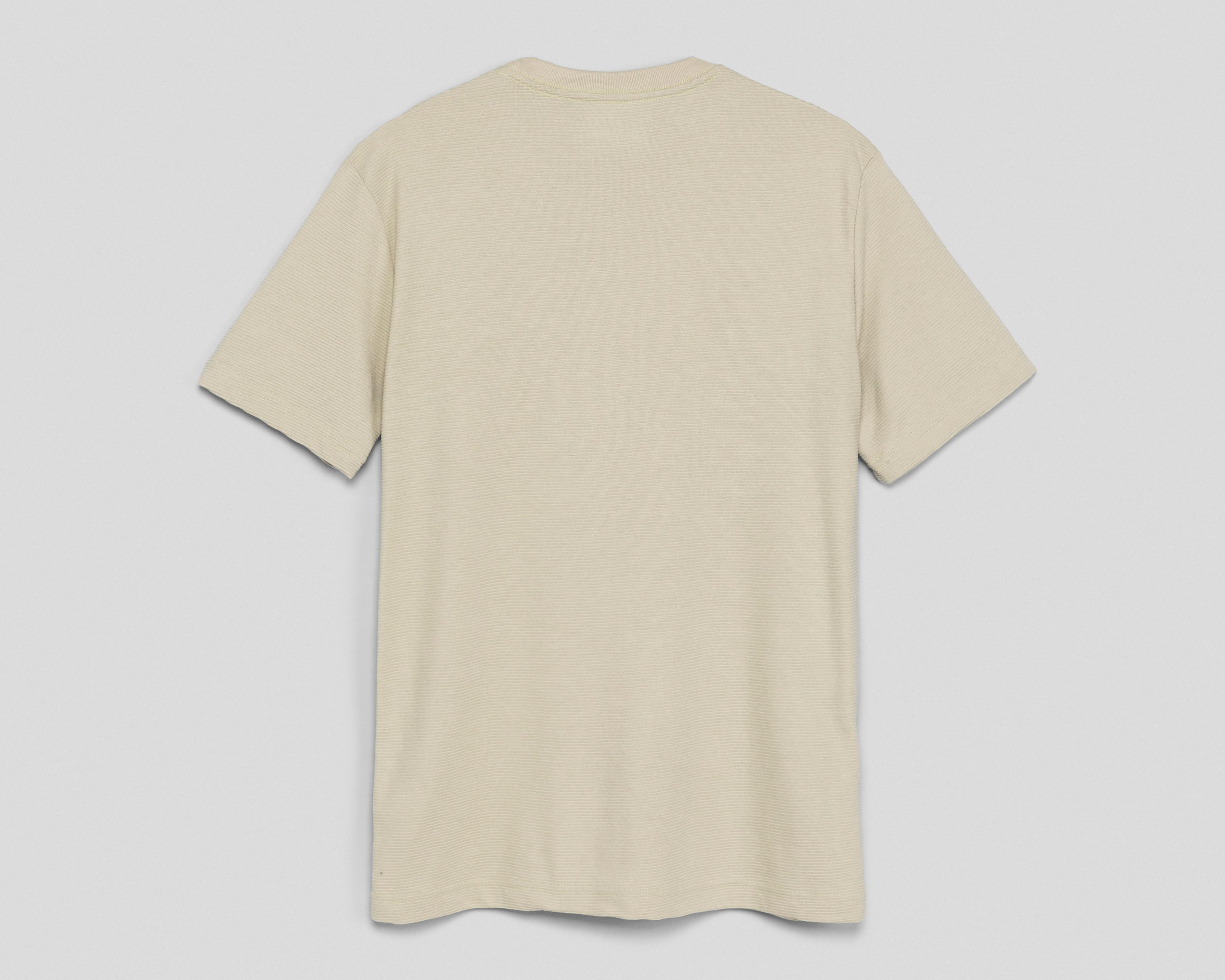 Foto 3 pulgar | Playera de Cuello Redondo Beige Strona para Hombre