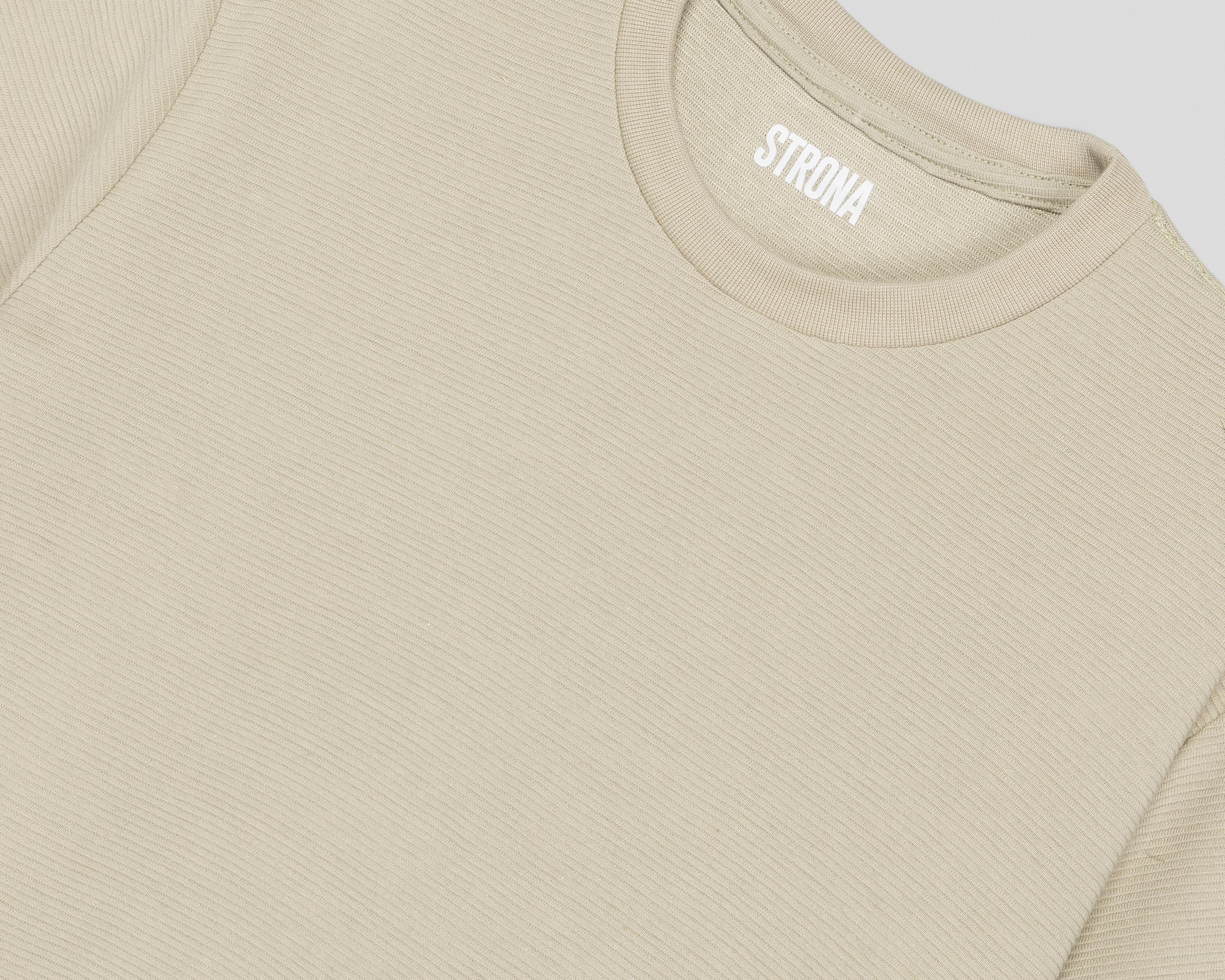 Foto 4 pulgar | Playera de Cuello Redondo Beige Strona para Hombre