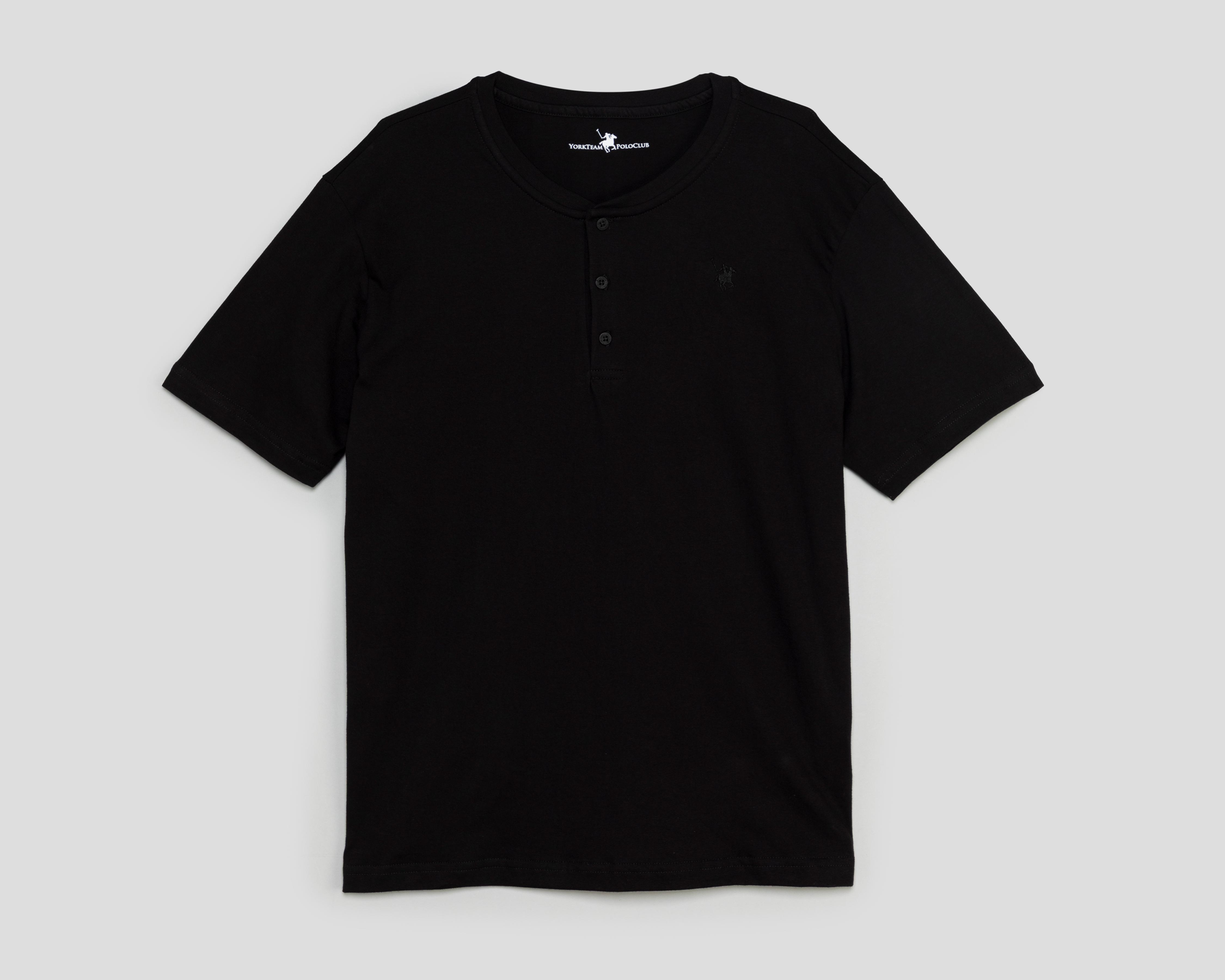 Playera de Cuello Redondo Negra York Team Polo Club para Hombre