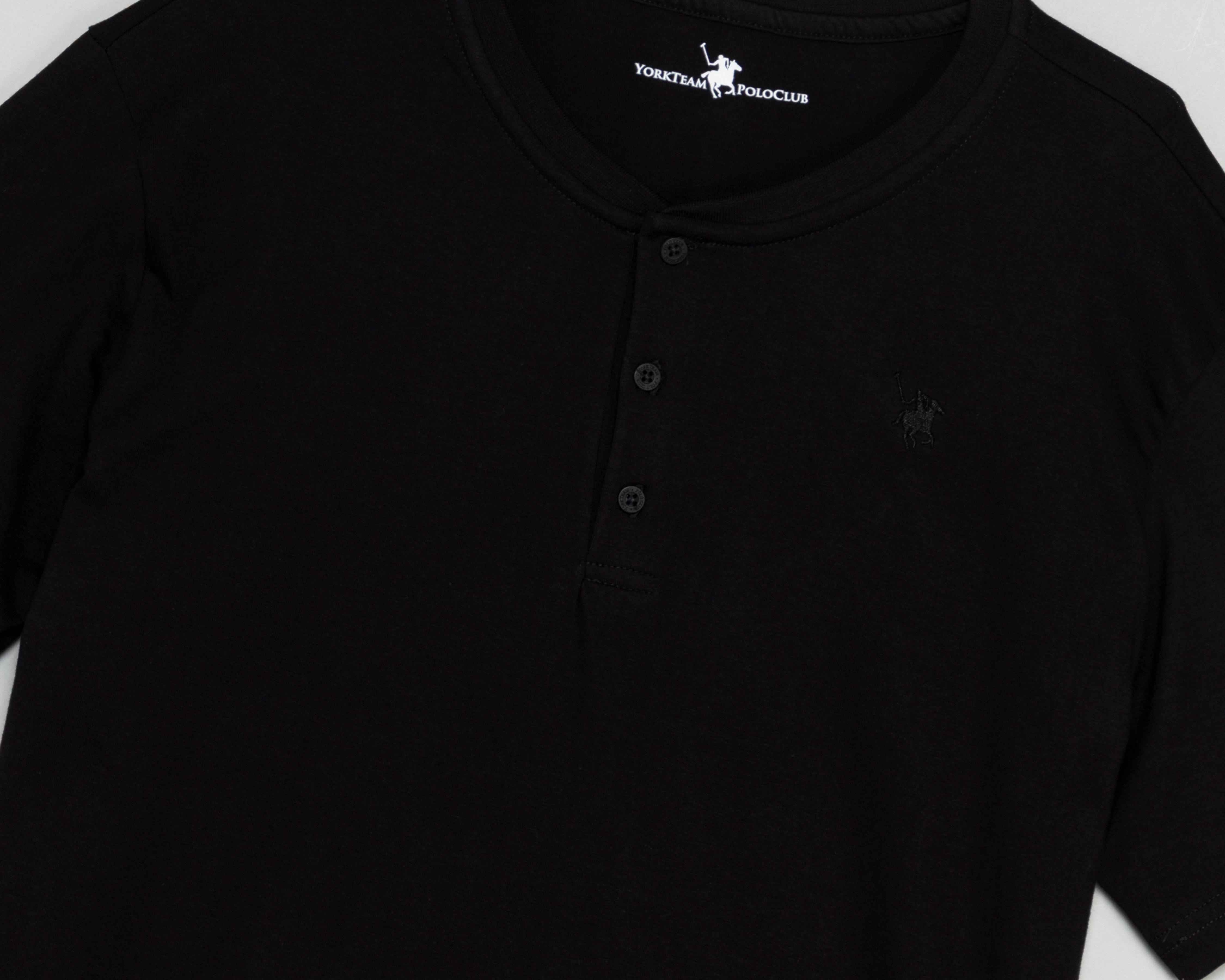 Foto 4 pulgar | Playera de Cuello Redondo Negra York Team Polo Club para Hombre
