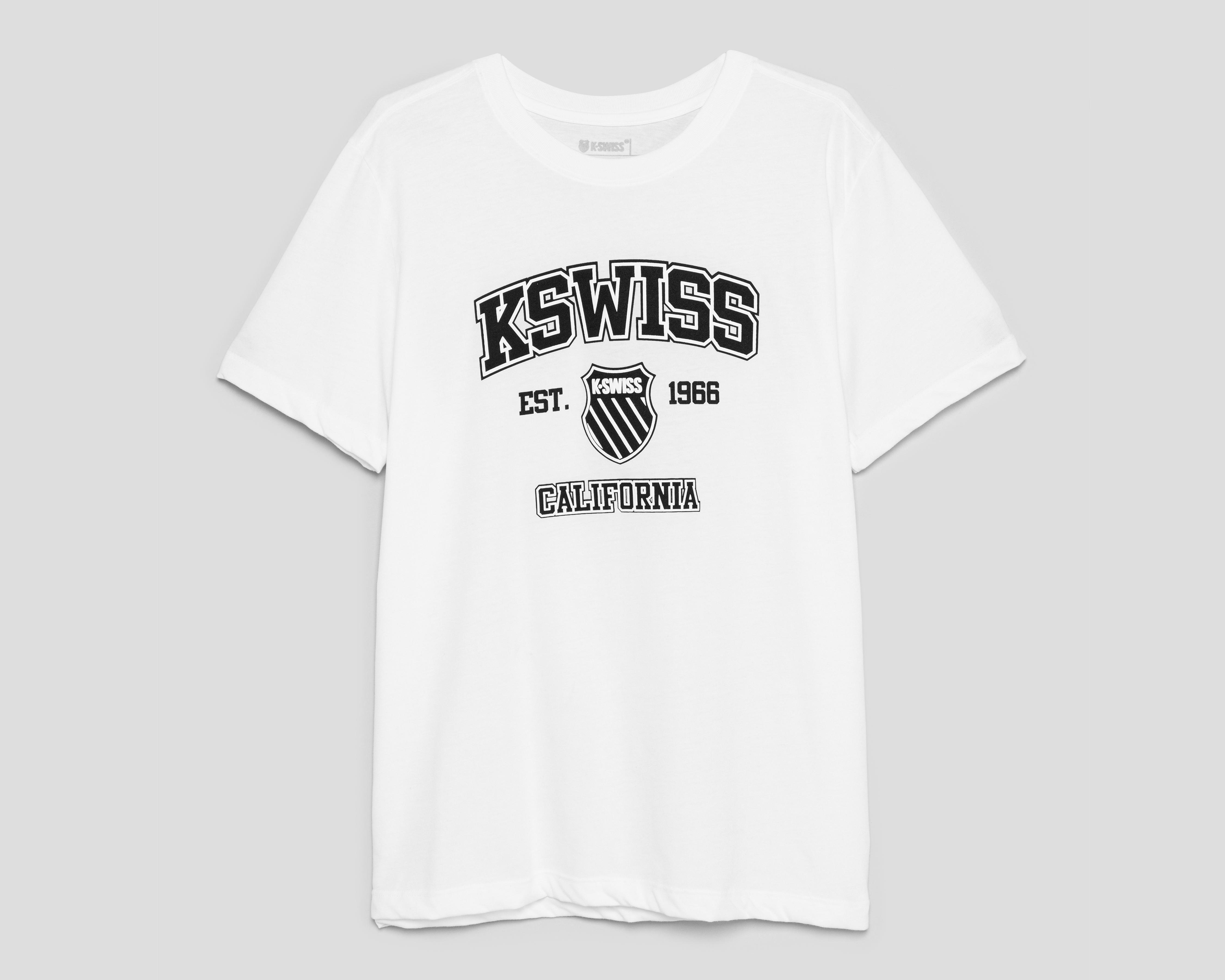 Playera de Cuello Redondo Blanca K-Swiss para Hombre