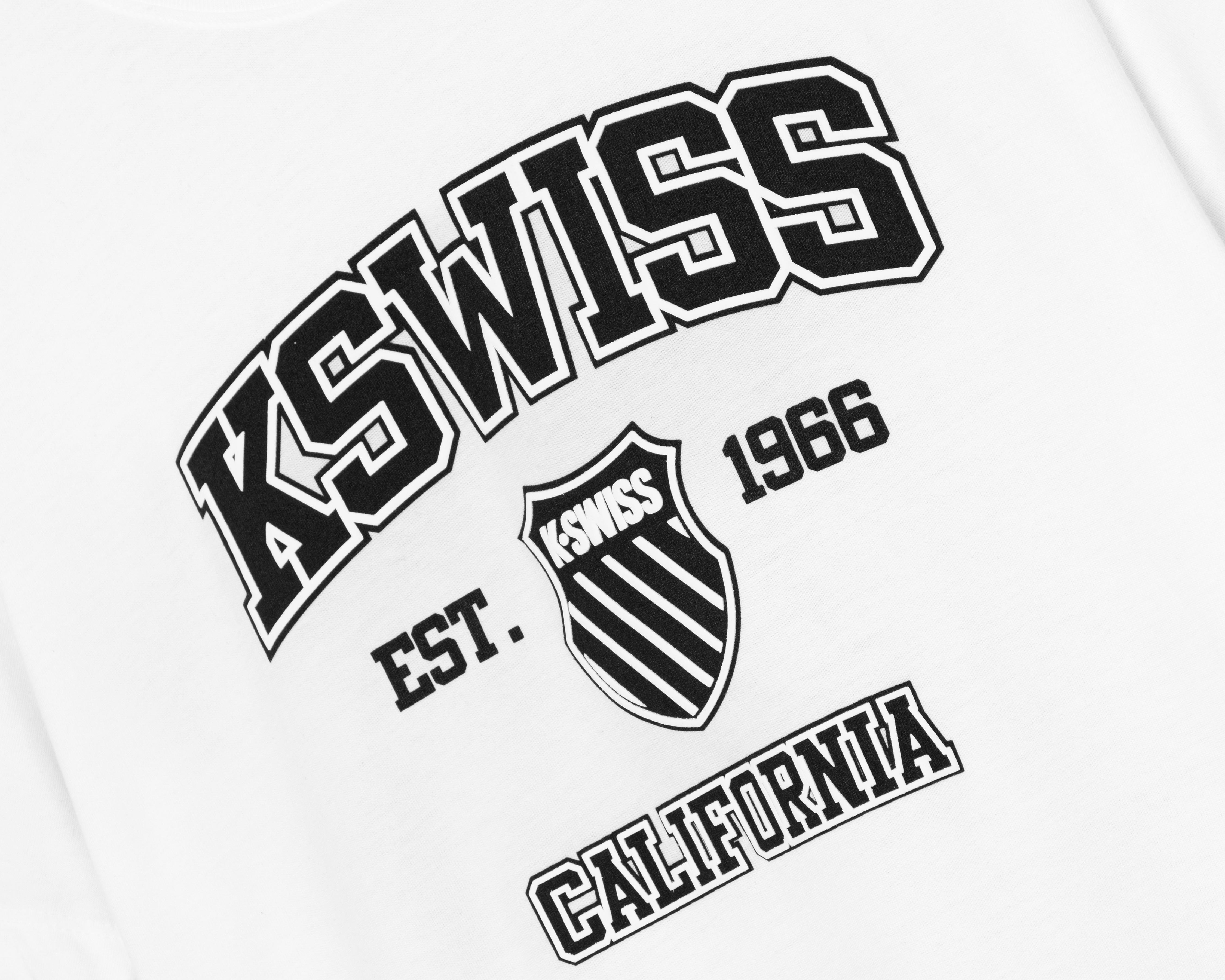 Foto 3 | Playera de Cuello Redondo Blanca K-Swiss para Hombre
