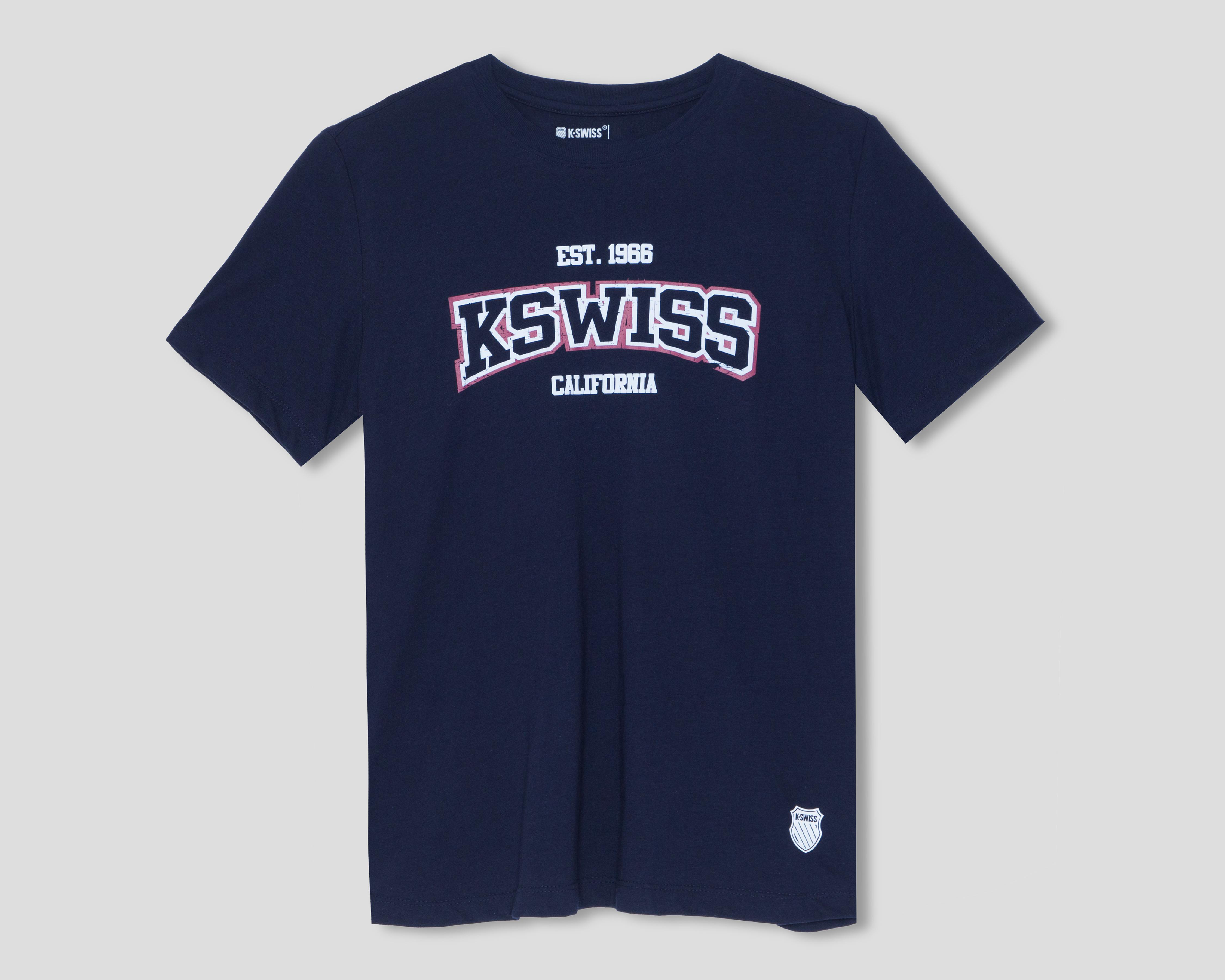Foto 2 pulgar | Playera de Cuello Redondo Azul Marino K-Swiss para Hombre