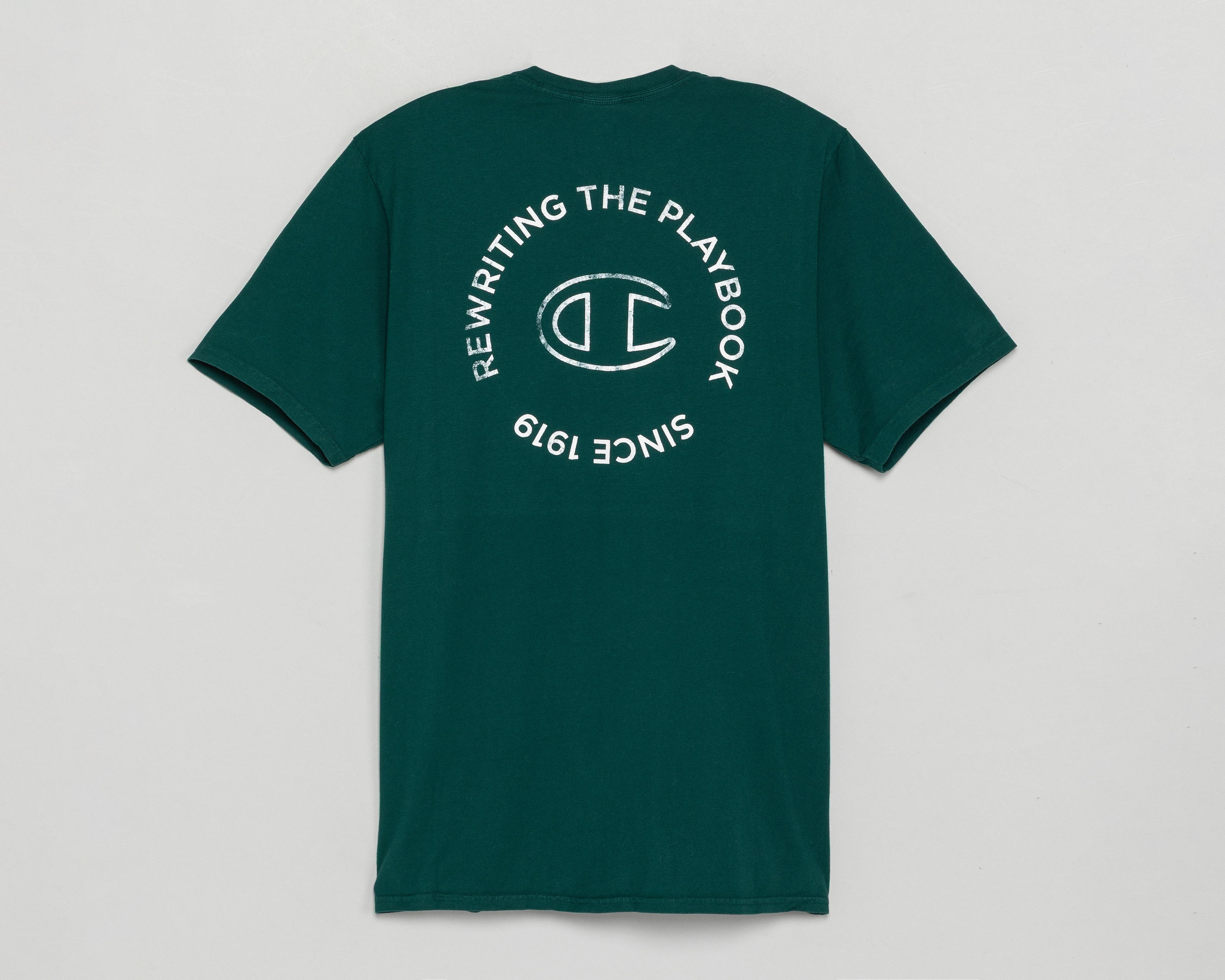 Foto 3 pulgar | Playera de Cuello Redondo Verde Champion para Hombre
