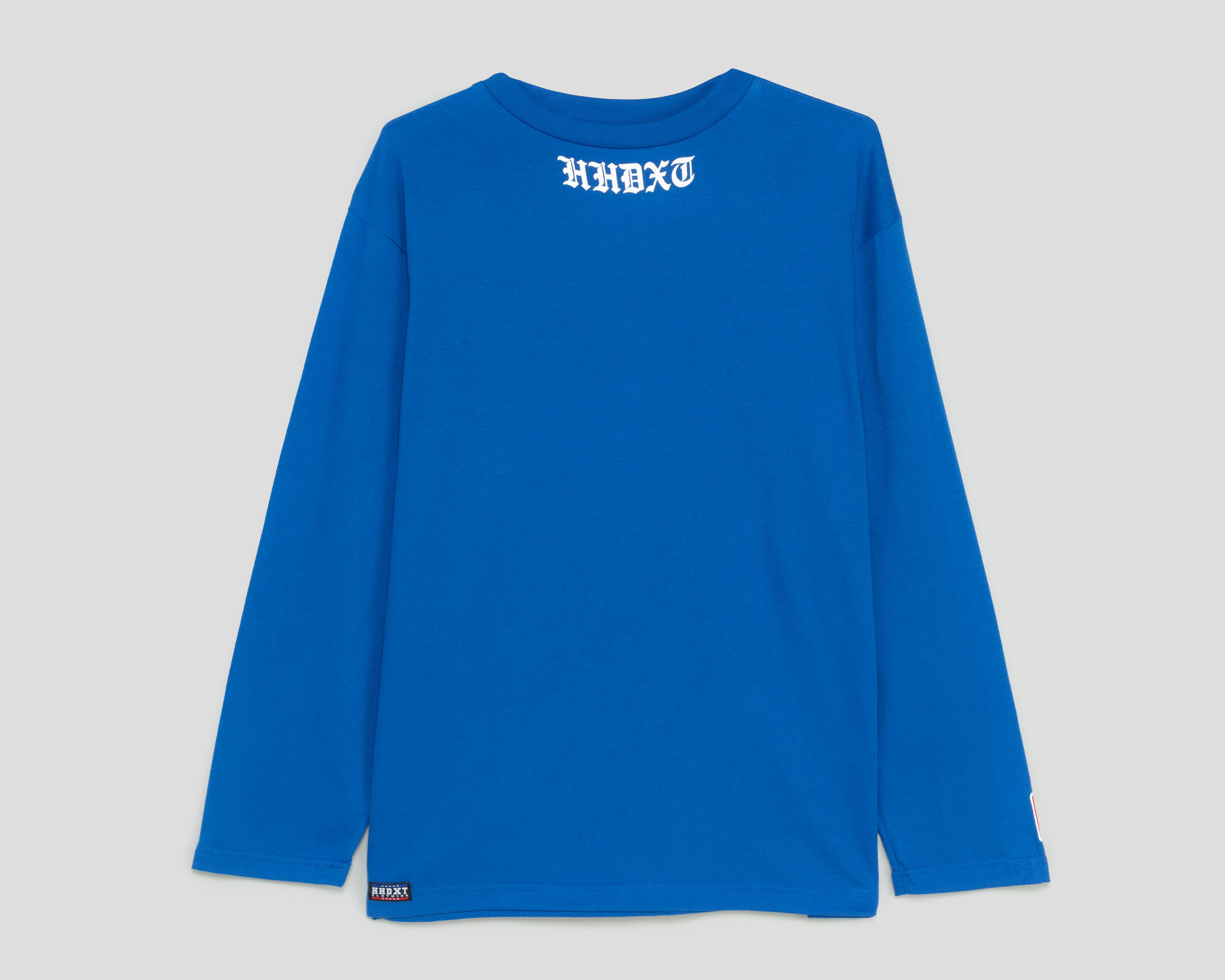 Playera de Cuello Redondo Azul HHDXT para Hombre