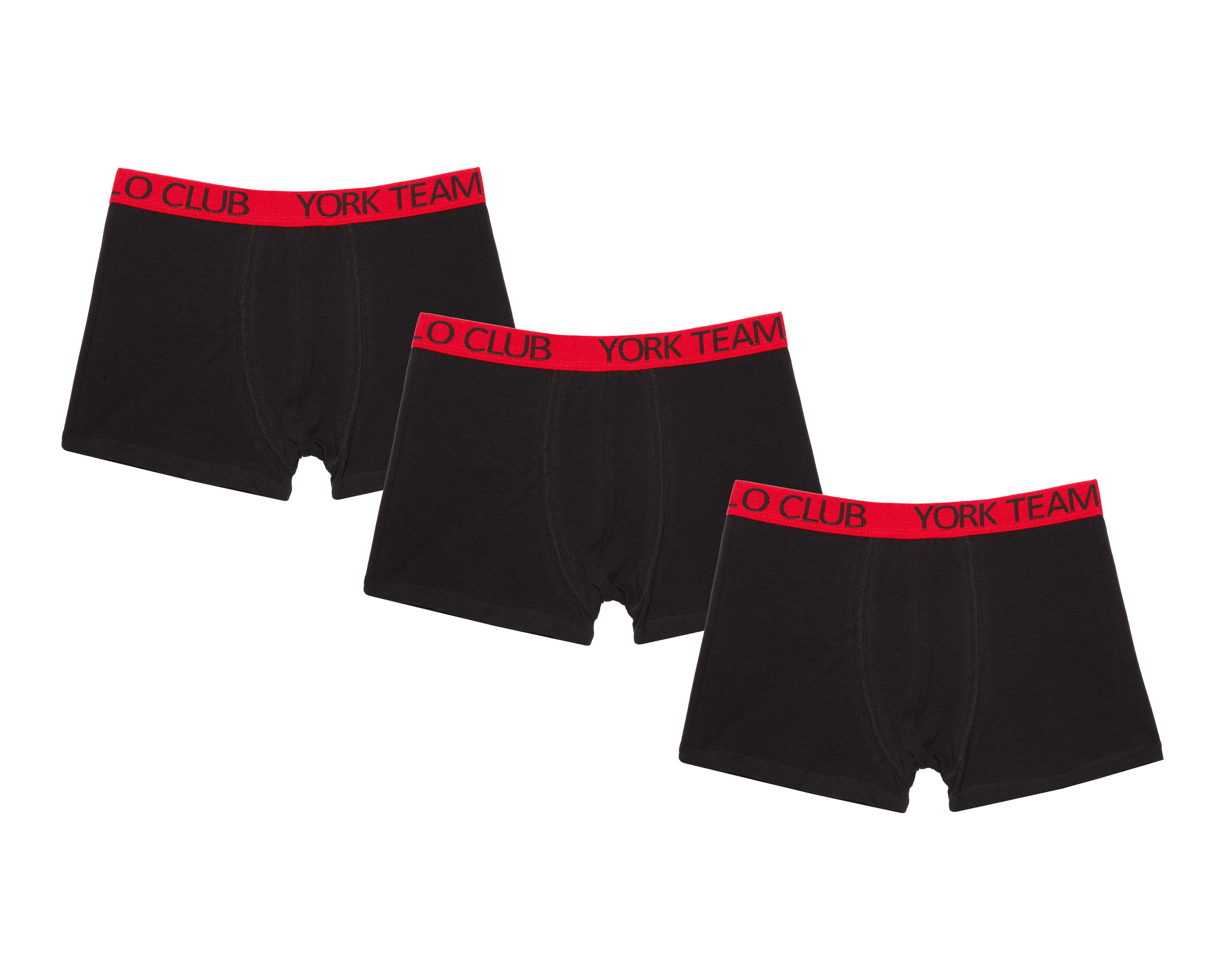 Bóxer Corto York Team Polo Club para Hombre 3 Piezas