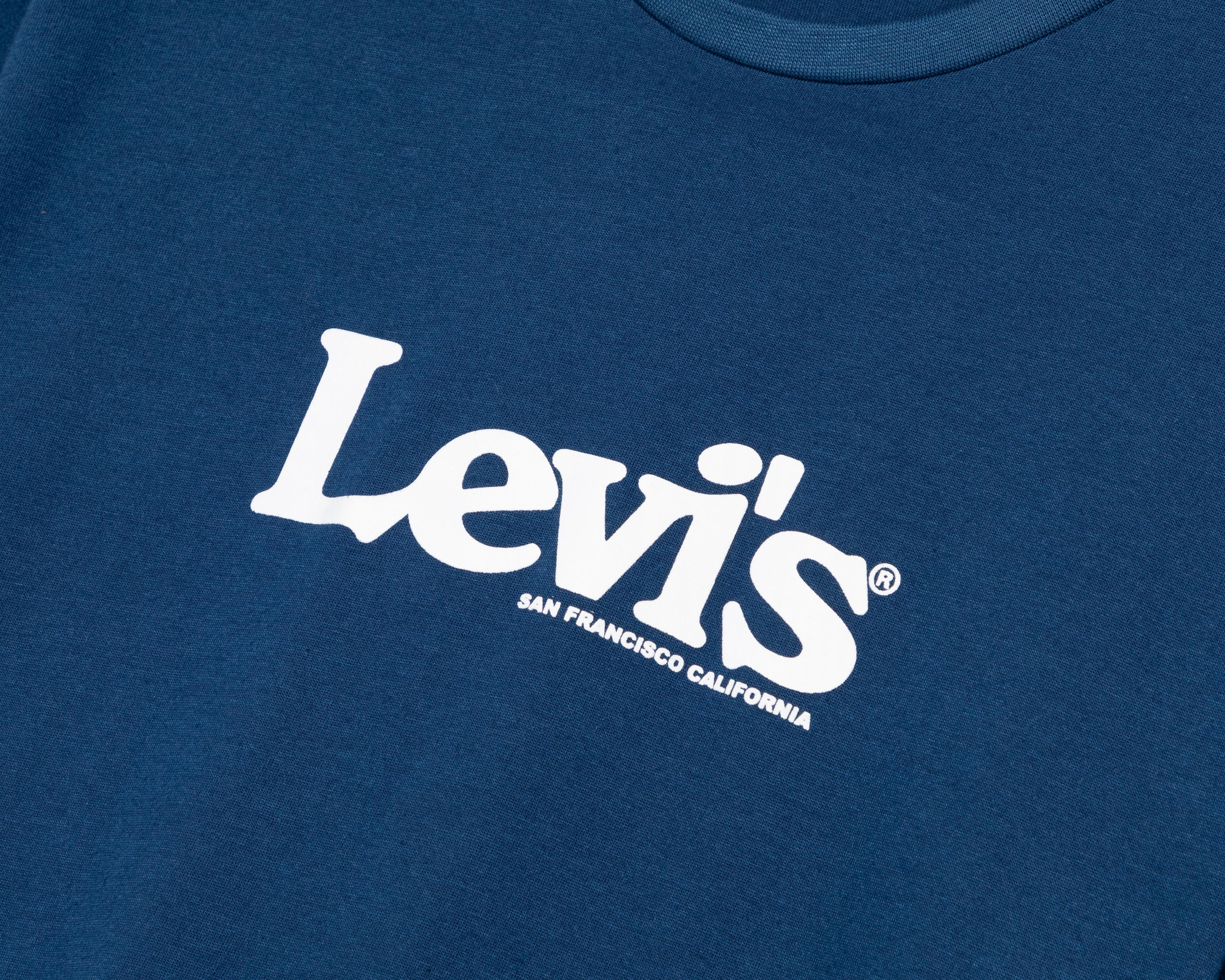 Foto 4 pulgar | Playera de Cuello Redondo Azul Levi's para Hombre