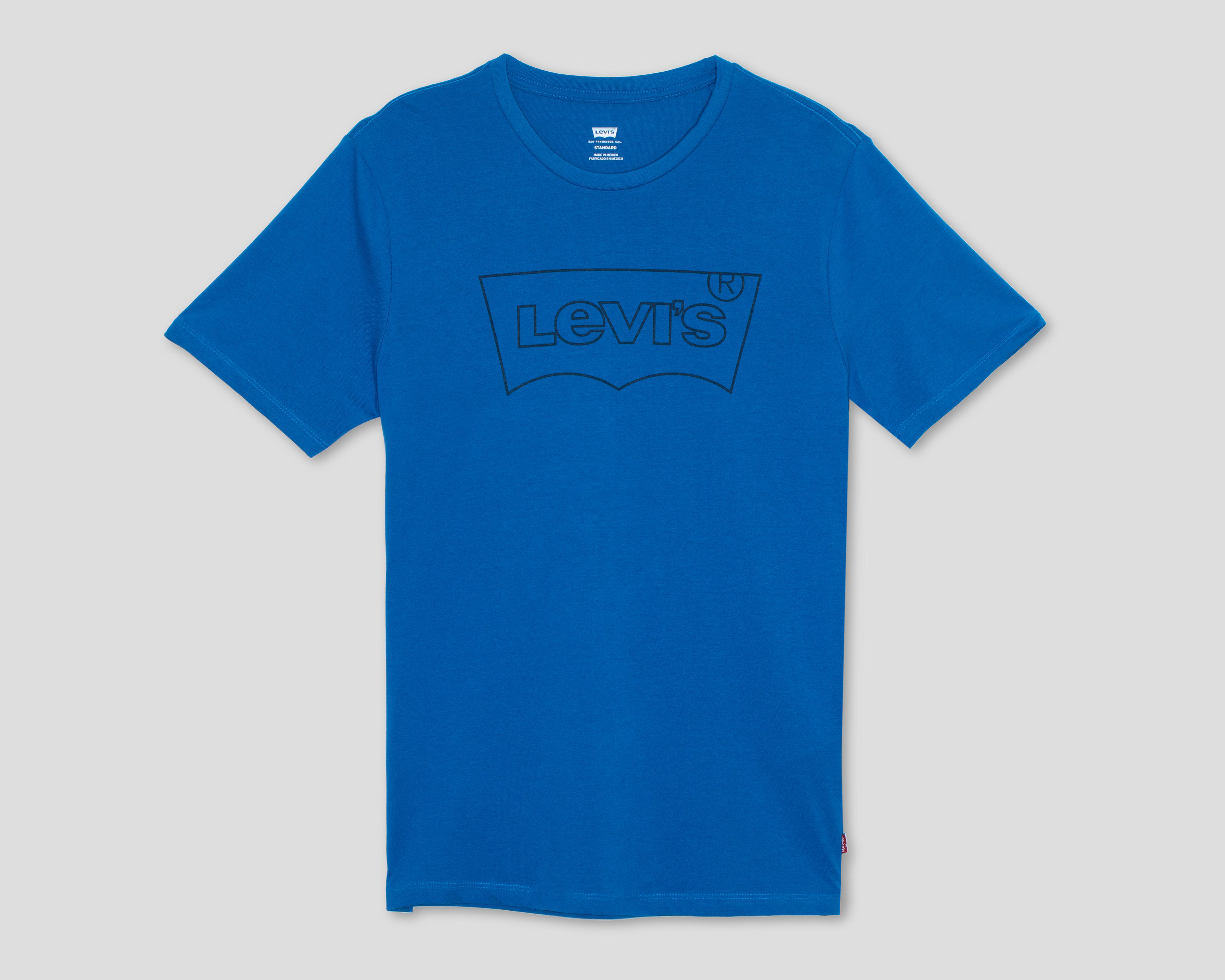 Foto 2 pulgar | Playera de Cuello Redondo Azul Levi's para Hombre