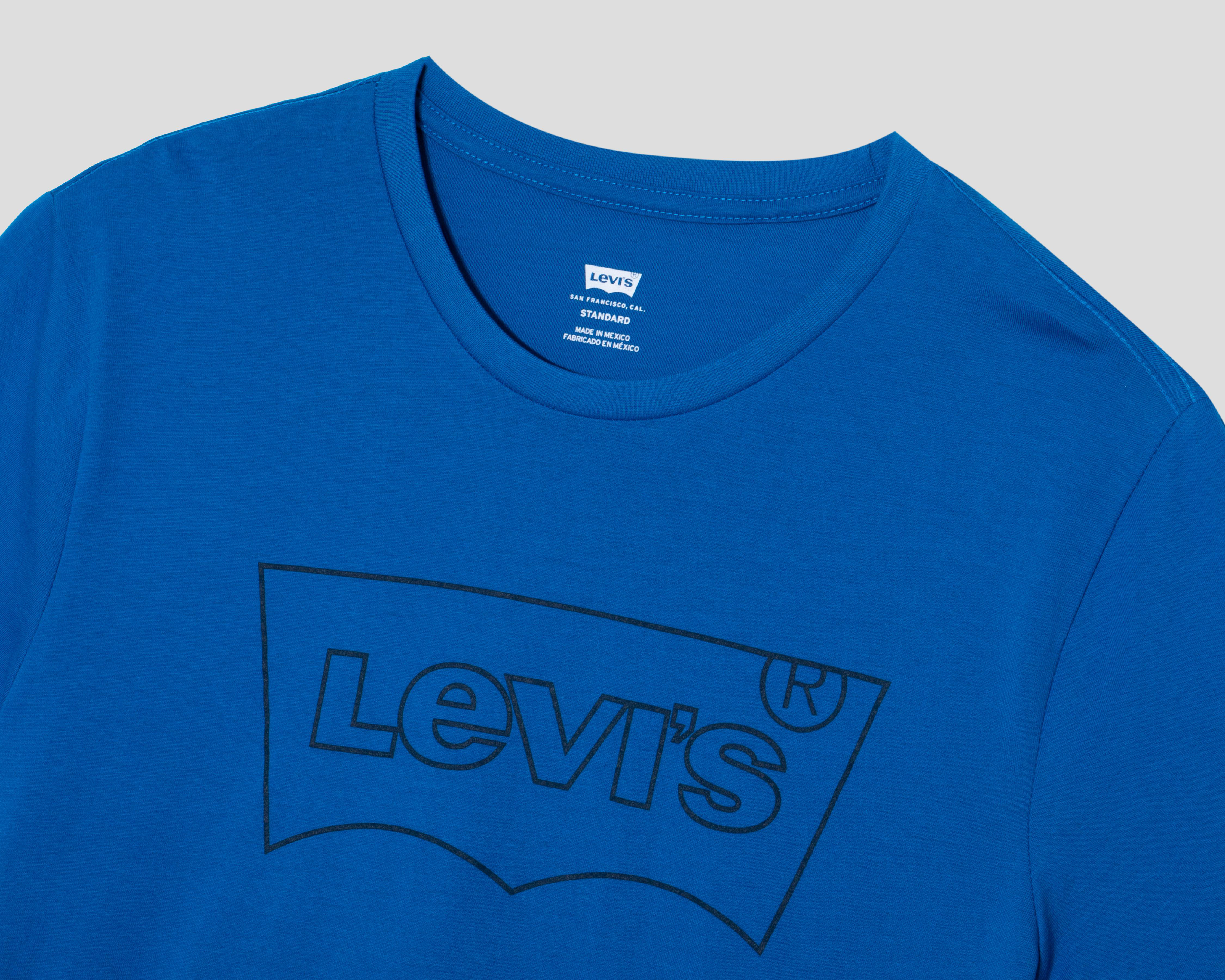 Foto 4 pulgar | Playera de Cuello Redondo Azul Levi's para Hombre