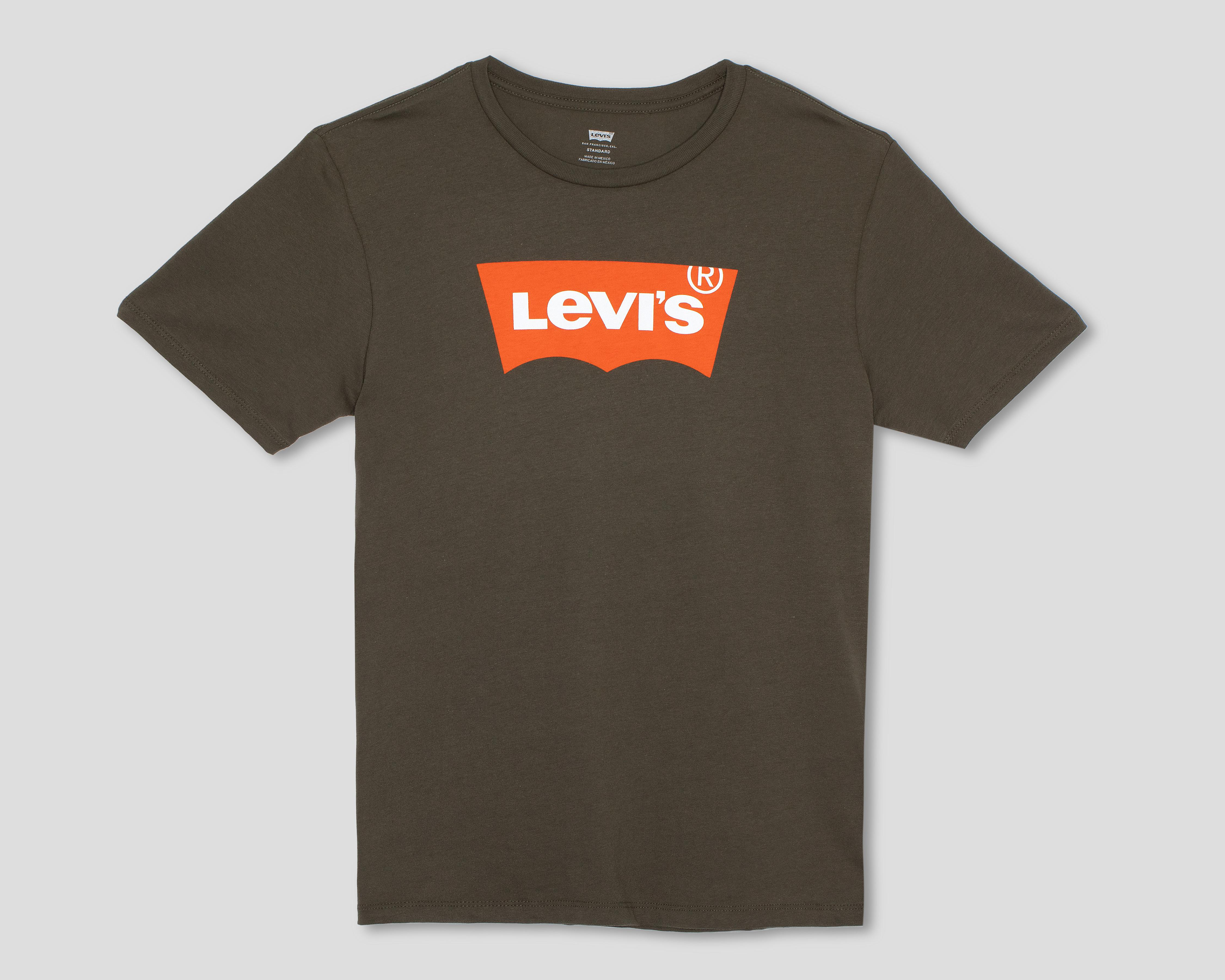 Foto 2 pulgar | Playera de Cuello Redondo Verde Olivo Levi's para Hombre