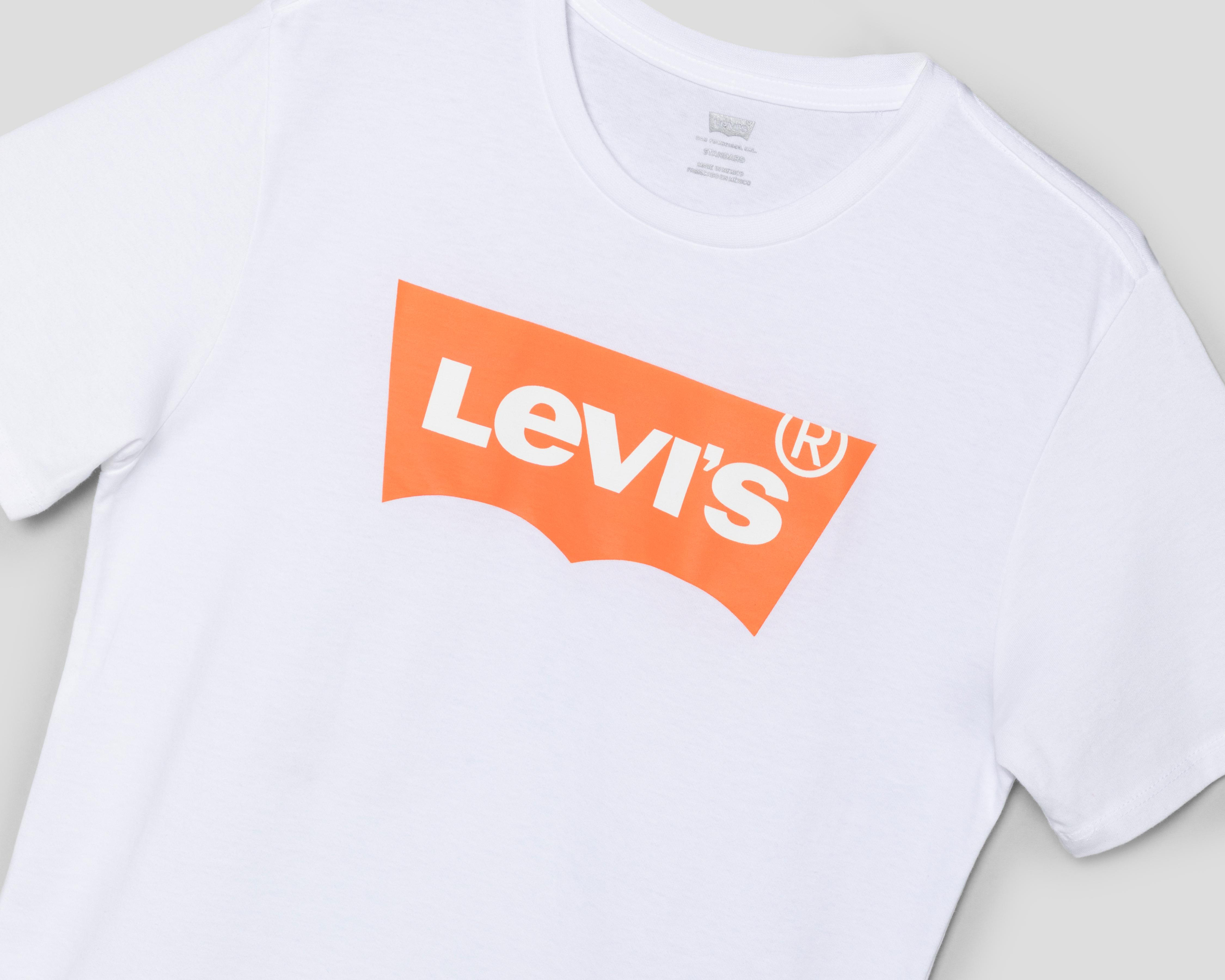 Foto 4 pulgar | Playera de Cuello Redondo Blanca Levi's para Hombre