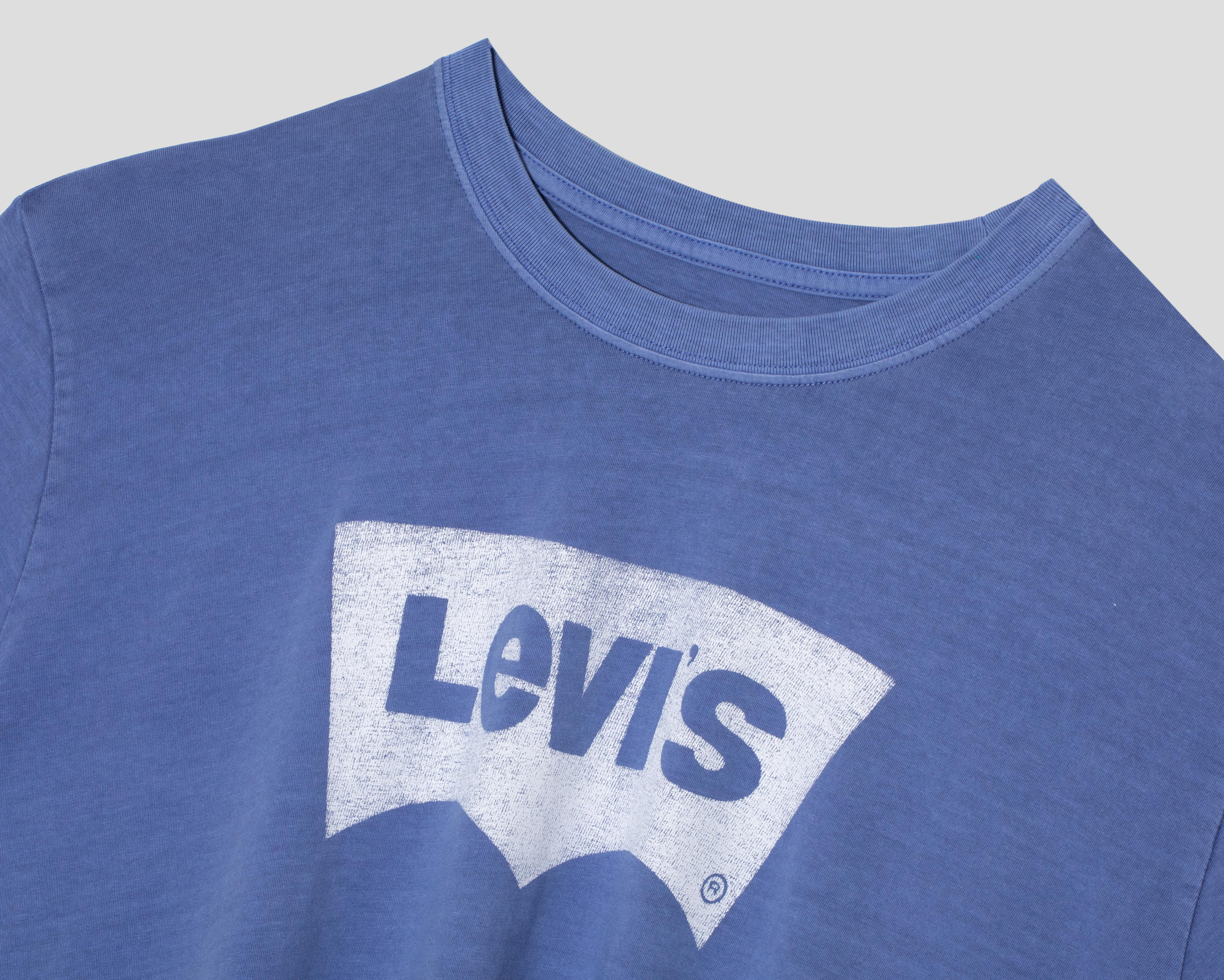 Foto 4 pulgar | Playera de Cuello Redondo Azul Levi's para Hombre