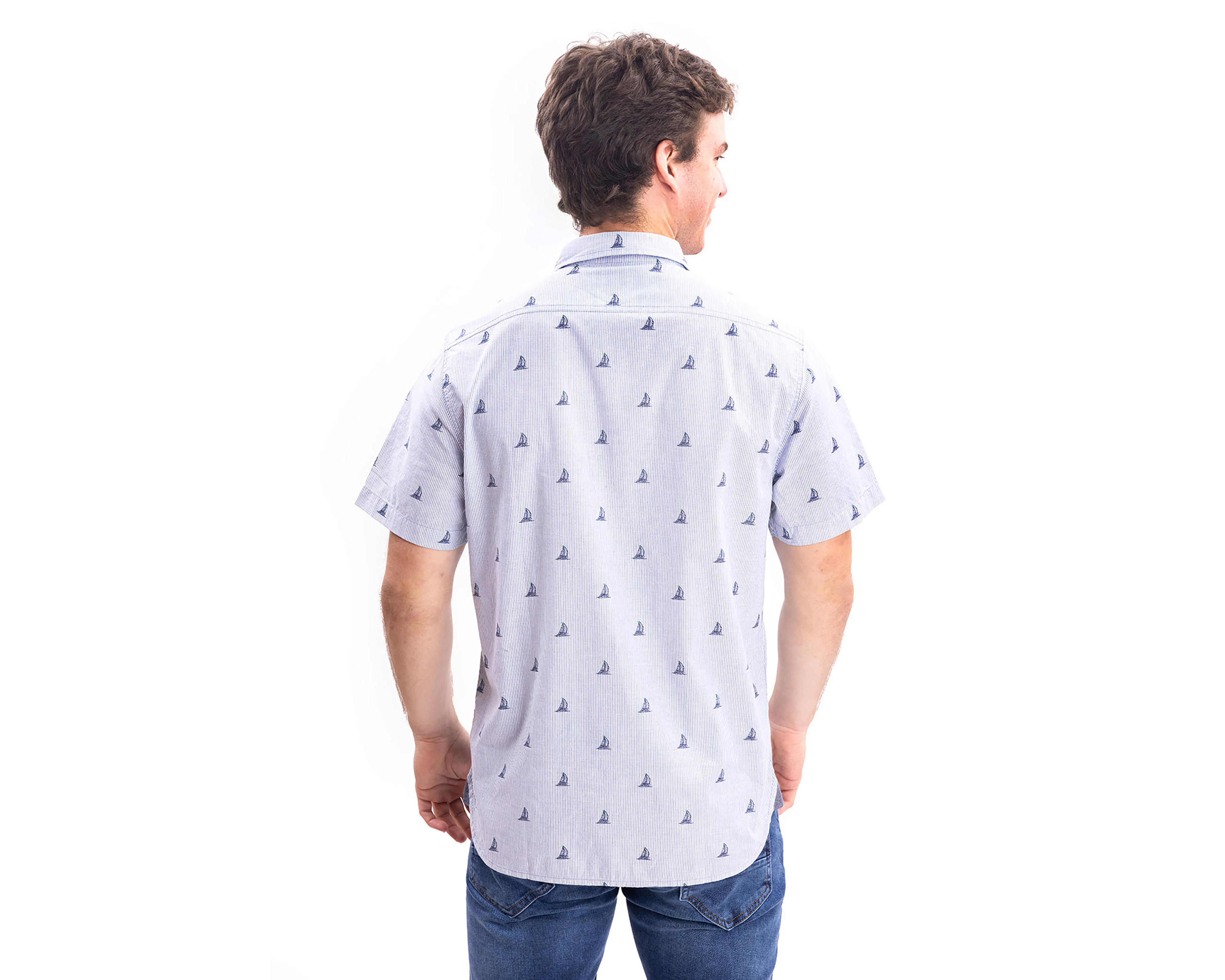 Foto 3 pulgar | Camisa Casual Nautica Jeans Co Regular Estampada para Hombre