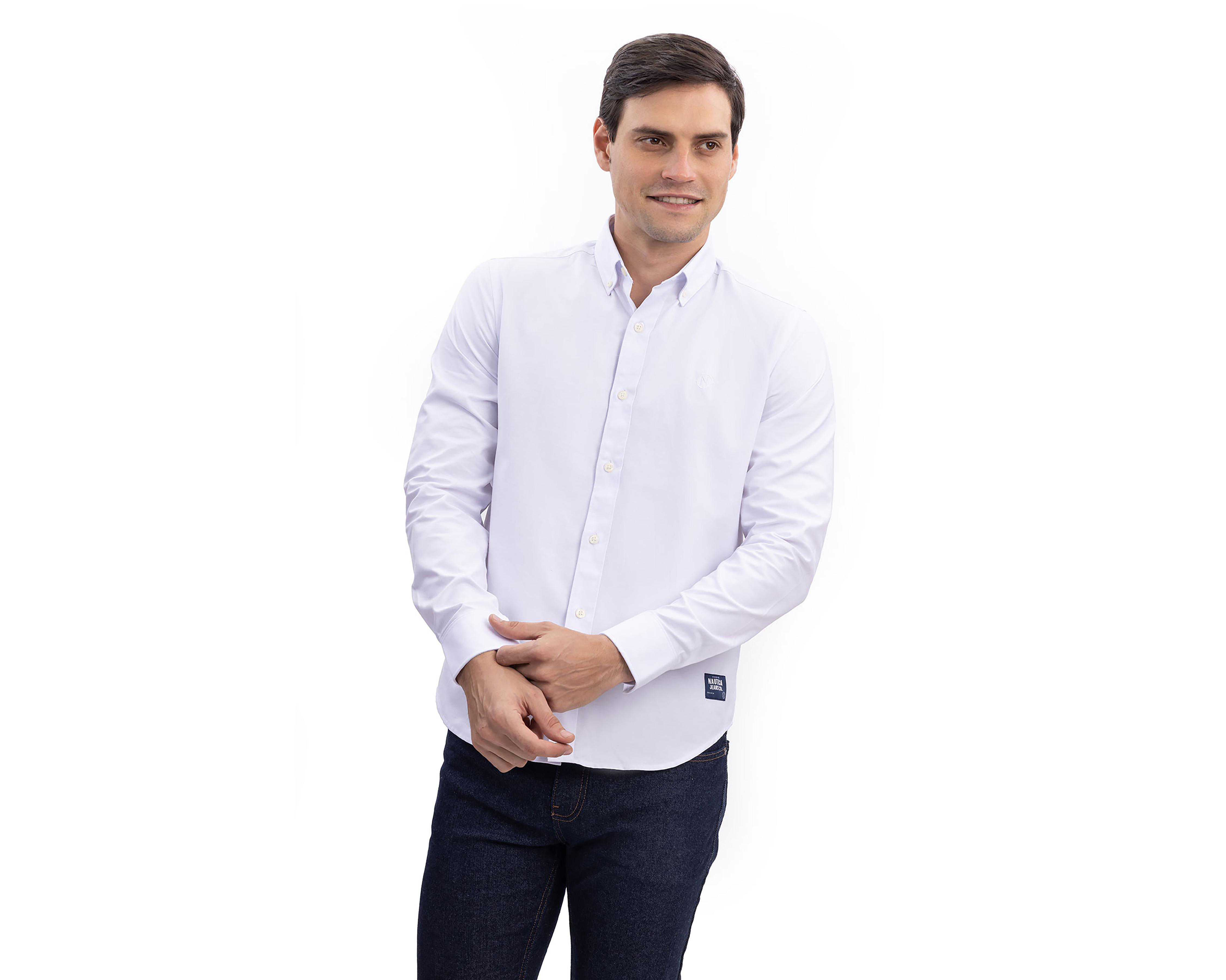 Foto 4 pulgar | Camisa Casual Nautica Jeans Co Regular Fit Lisa para Hombre