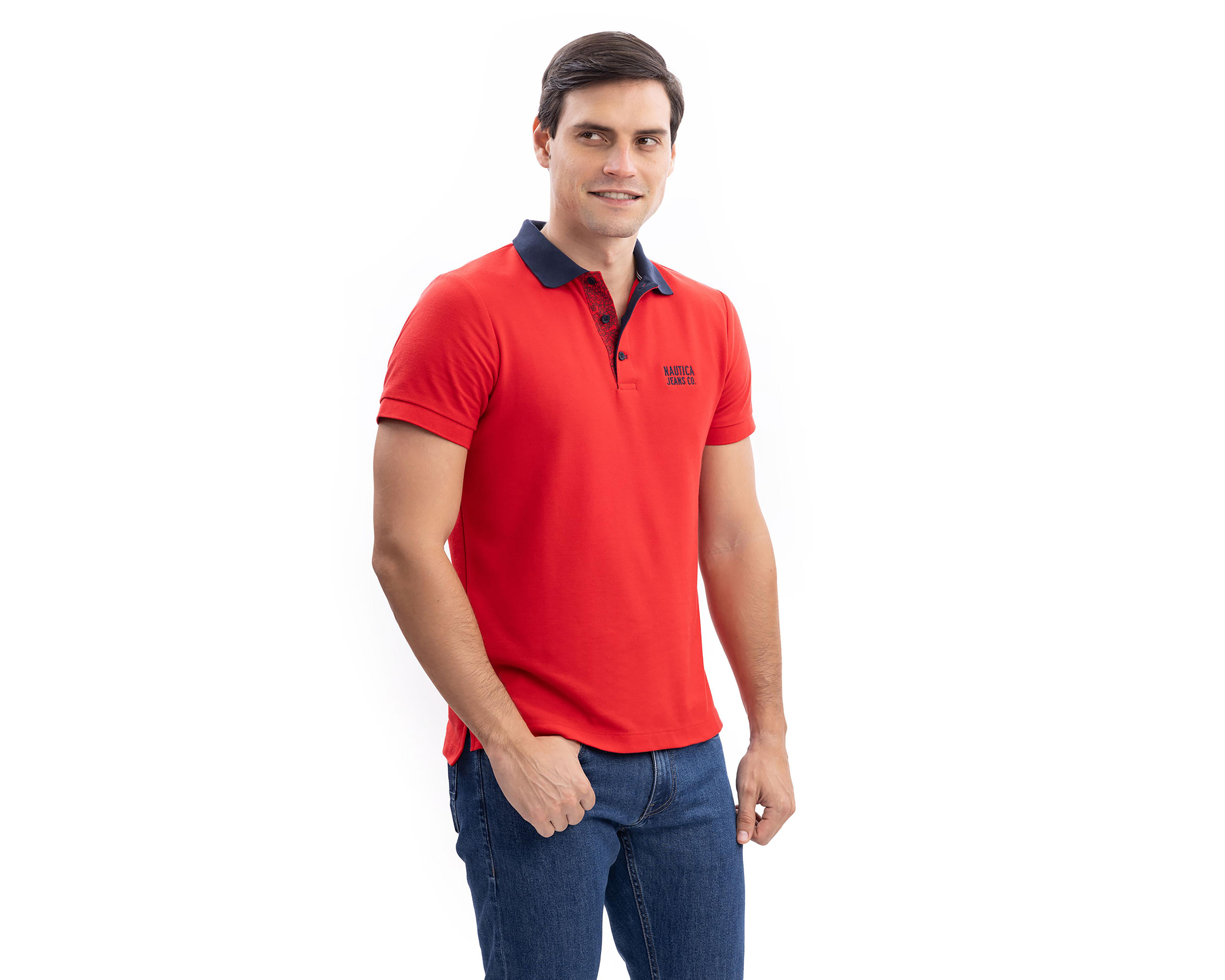 Foto 3 | Playera Polo Nautica Jeans Co Roja para Hombre