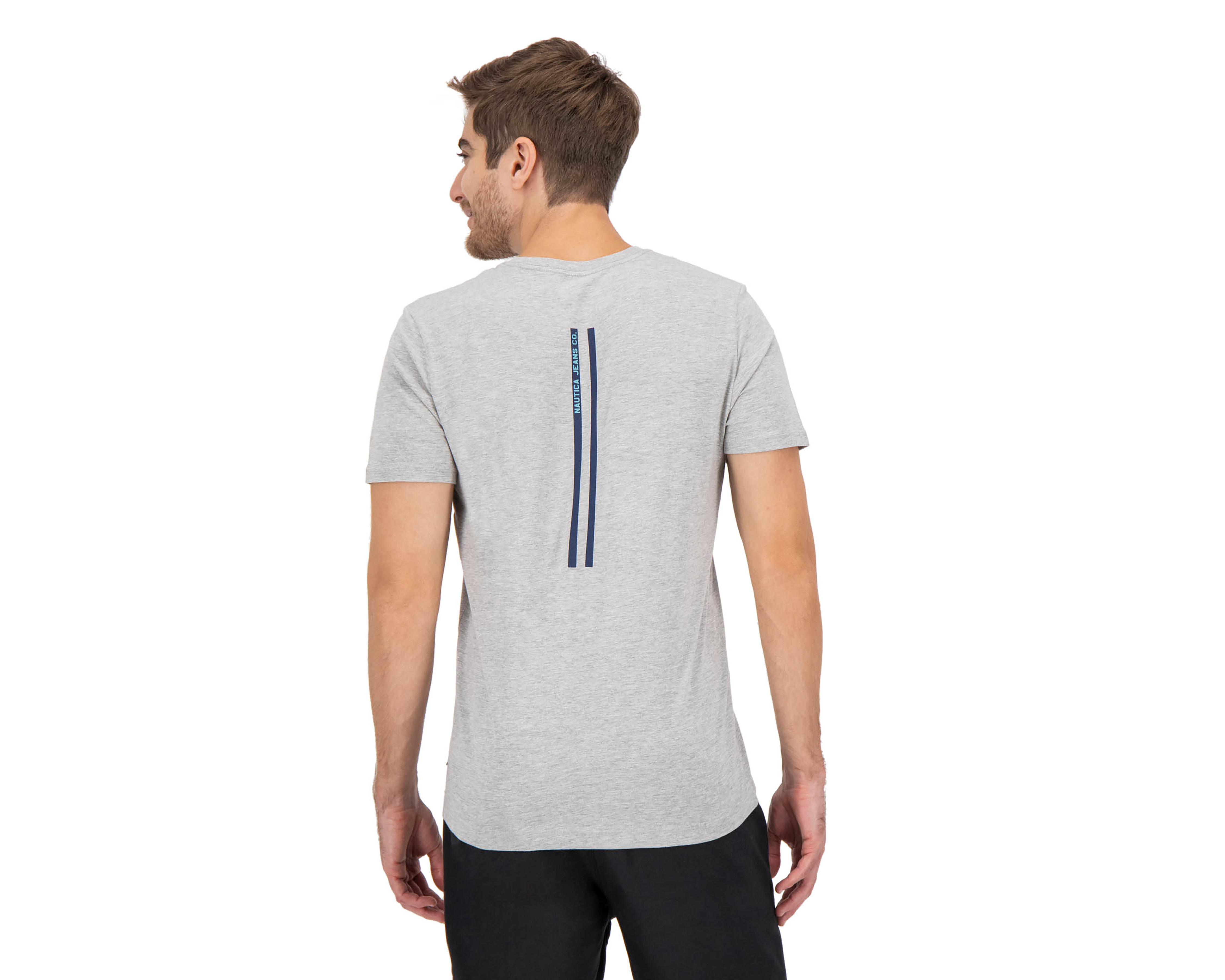 Foto 3 pulgar | Playera de Cuello Redondo Gris Nautica Jeans Co para Hombre