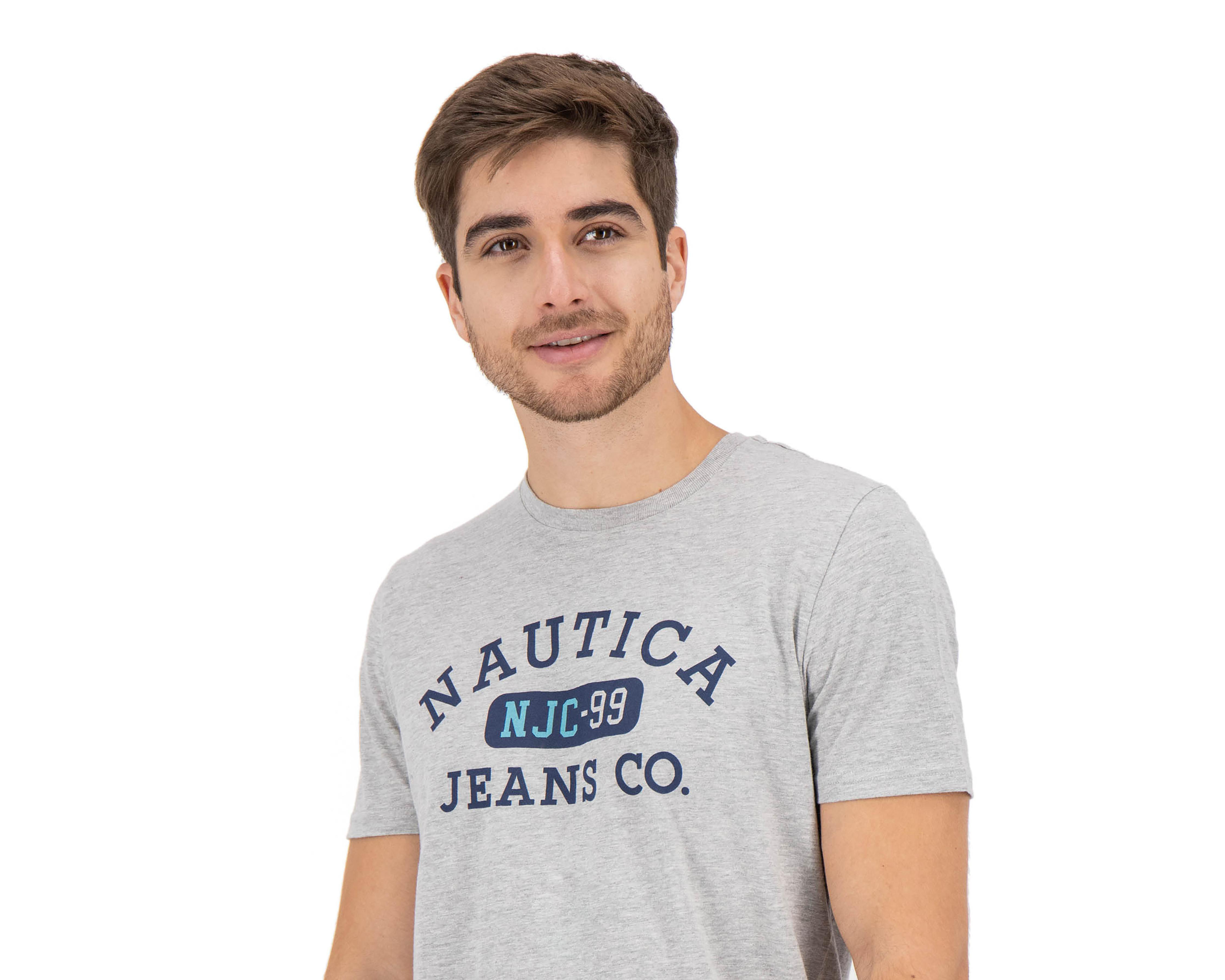 Foto 4 pulgar | Playera de Cuello Redondo Gris Nautica Jeans Co para Hombre