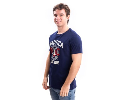 Foto 3 | Playera de Cuello Redondo Azul Nautica Jeans Co para Hombre