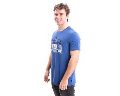 Foto 3 | Playera de Cuello Redondo Azul Nautica Jeans Co para Hombre